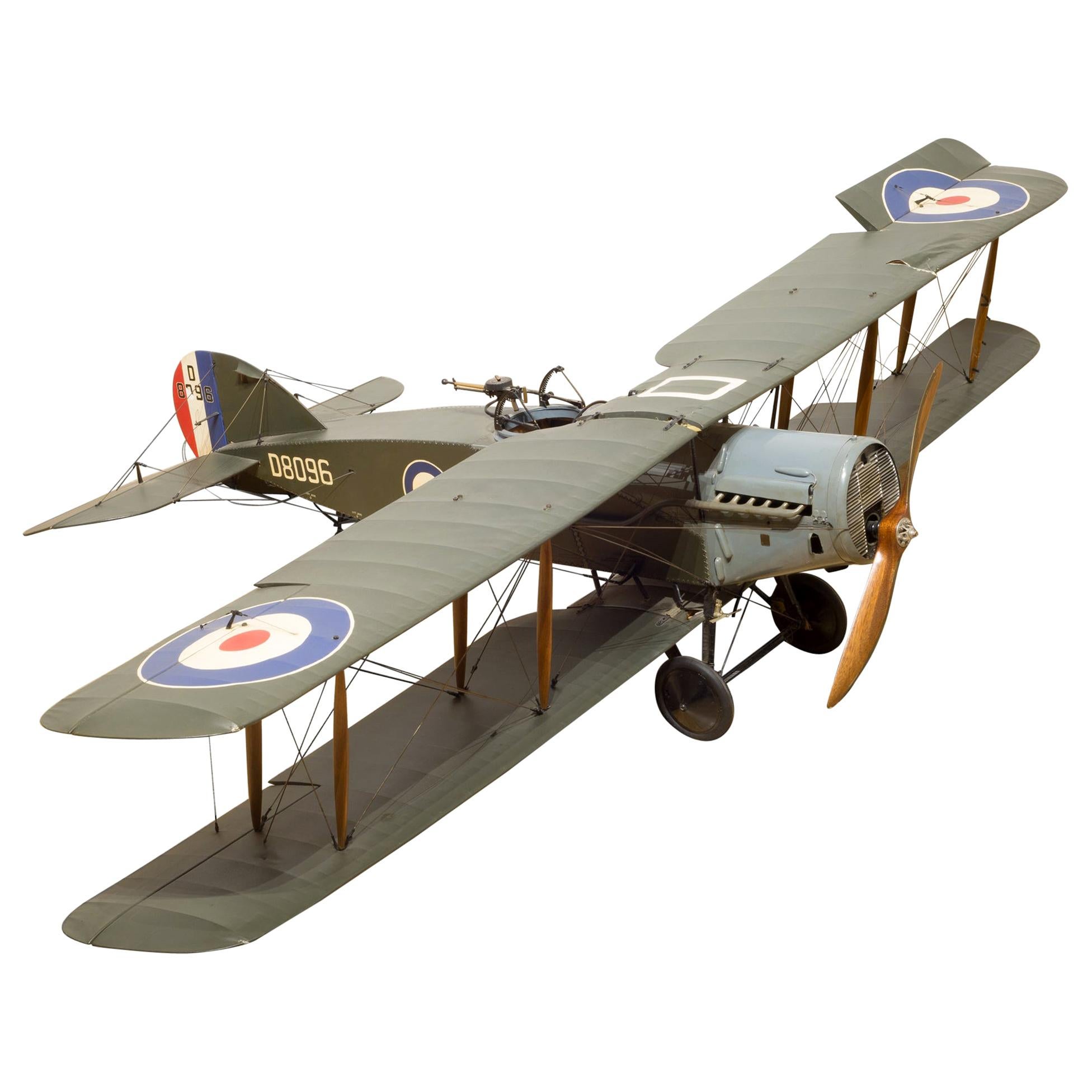 Large Handmade Replica Bristol F.2B Fighter Model Airplane, circa 1930