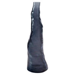 Large Handmade Stratum Tempus Anthracite Acrylic Vase by Daan De Wit