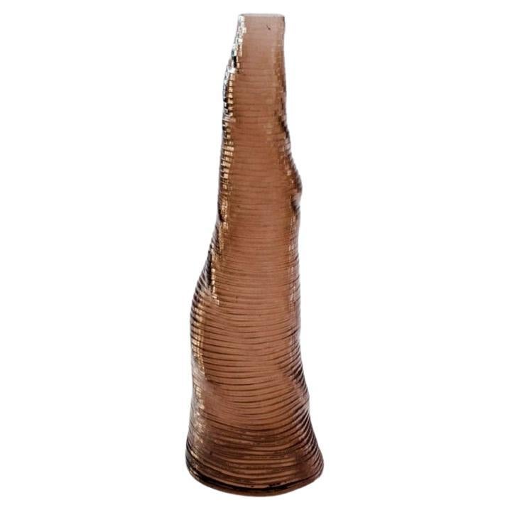Large Handmade Stratum Tempus Smoke Brown Acrylic Vase by Daan De Wit