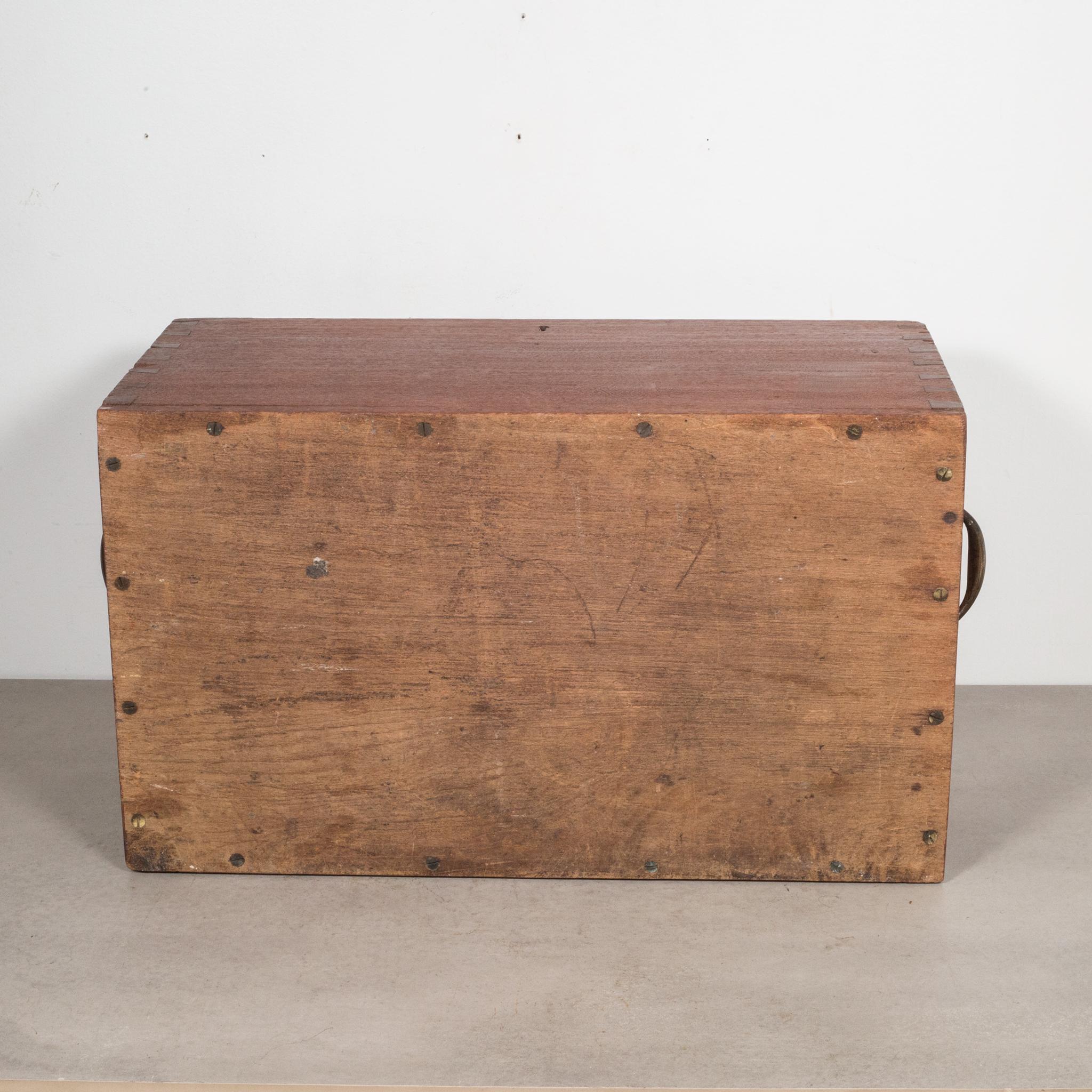 19th Century Large Handmade Wood and Brass Box c.1880-1920