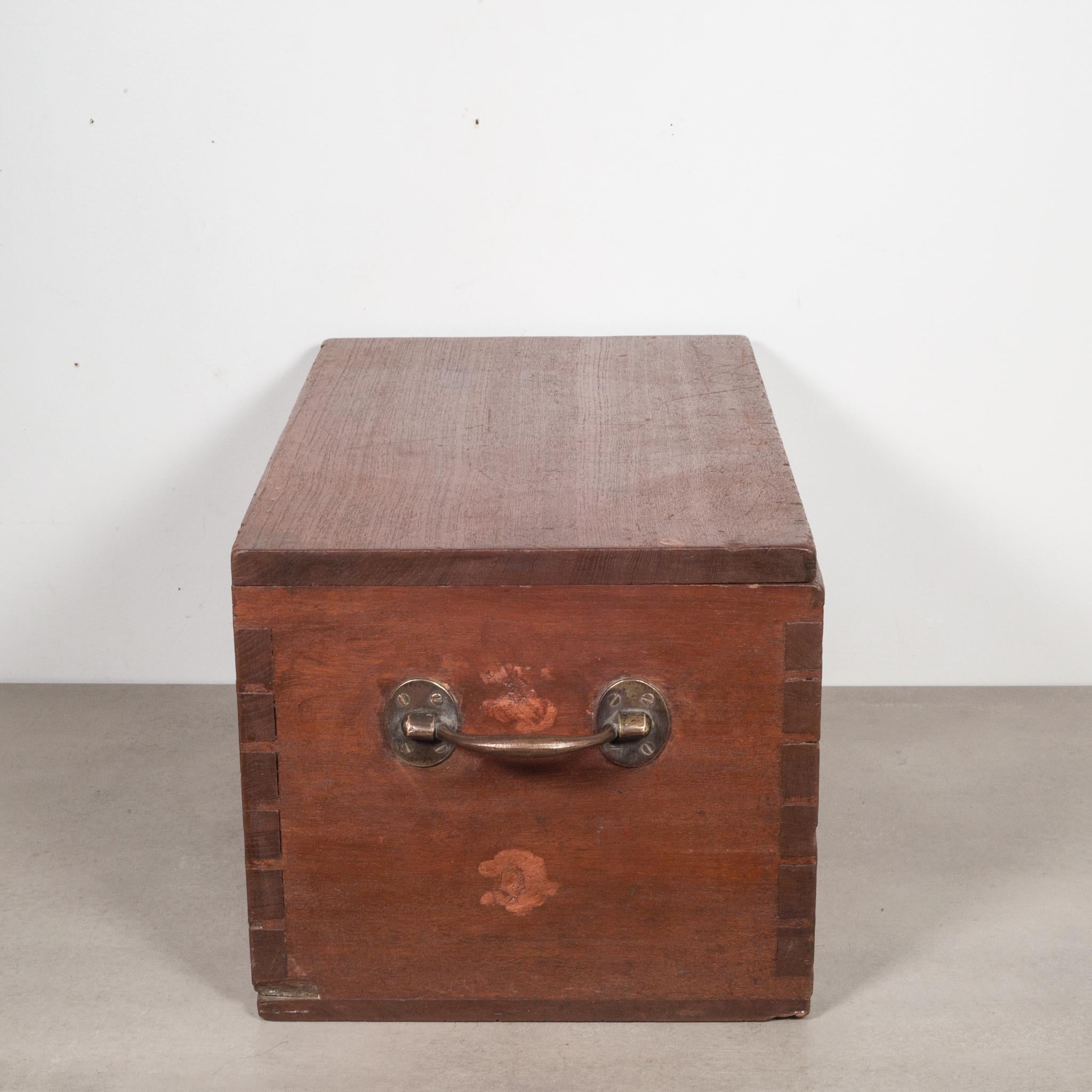 Large Handmade Wood and Brass Box c.1880-1920 2