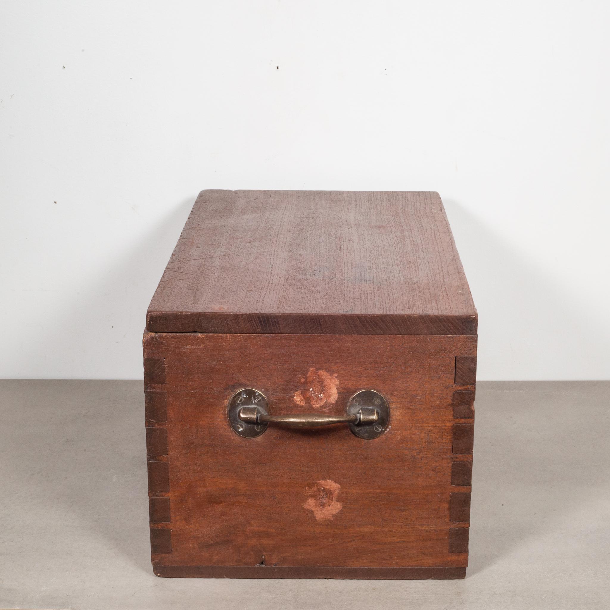 Large Handmade Wood and Brass Box c.1880-1920 3