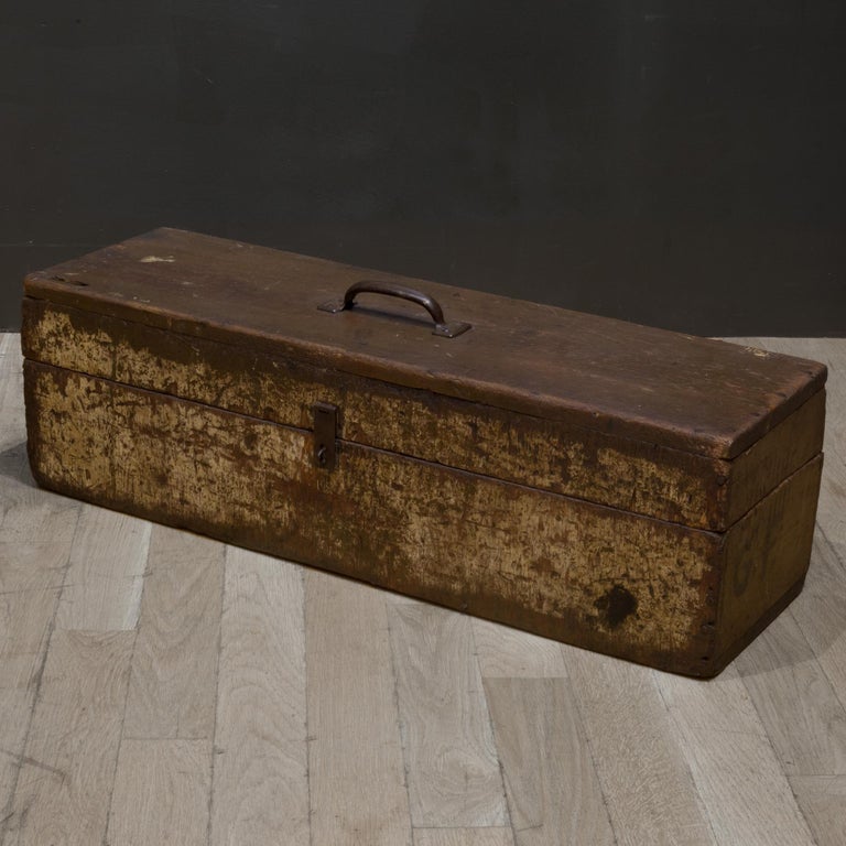 Wooden Tool Box Large Vintage Wood Carrier Antique Gathering