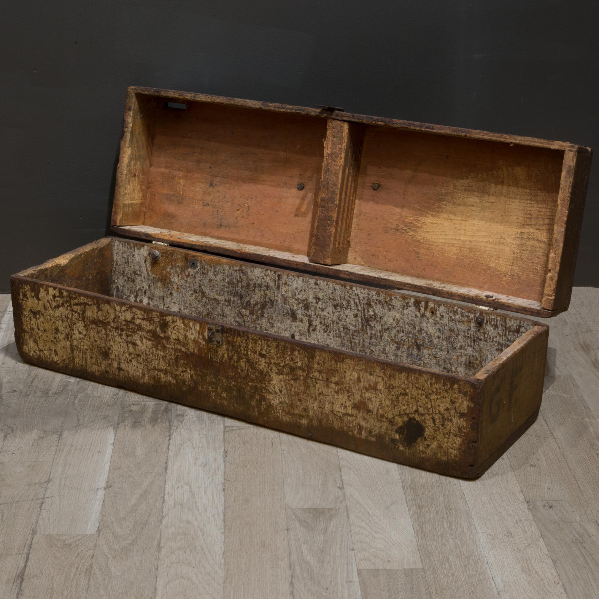 vintage wood tool box