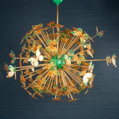 Large Handmade Venetian Glass Butterfly "Sputnik" Chandelier