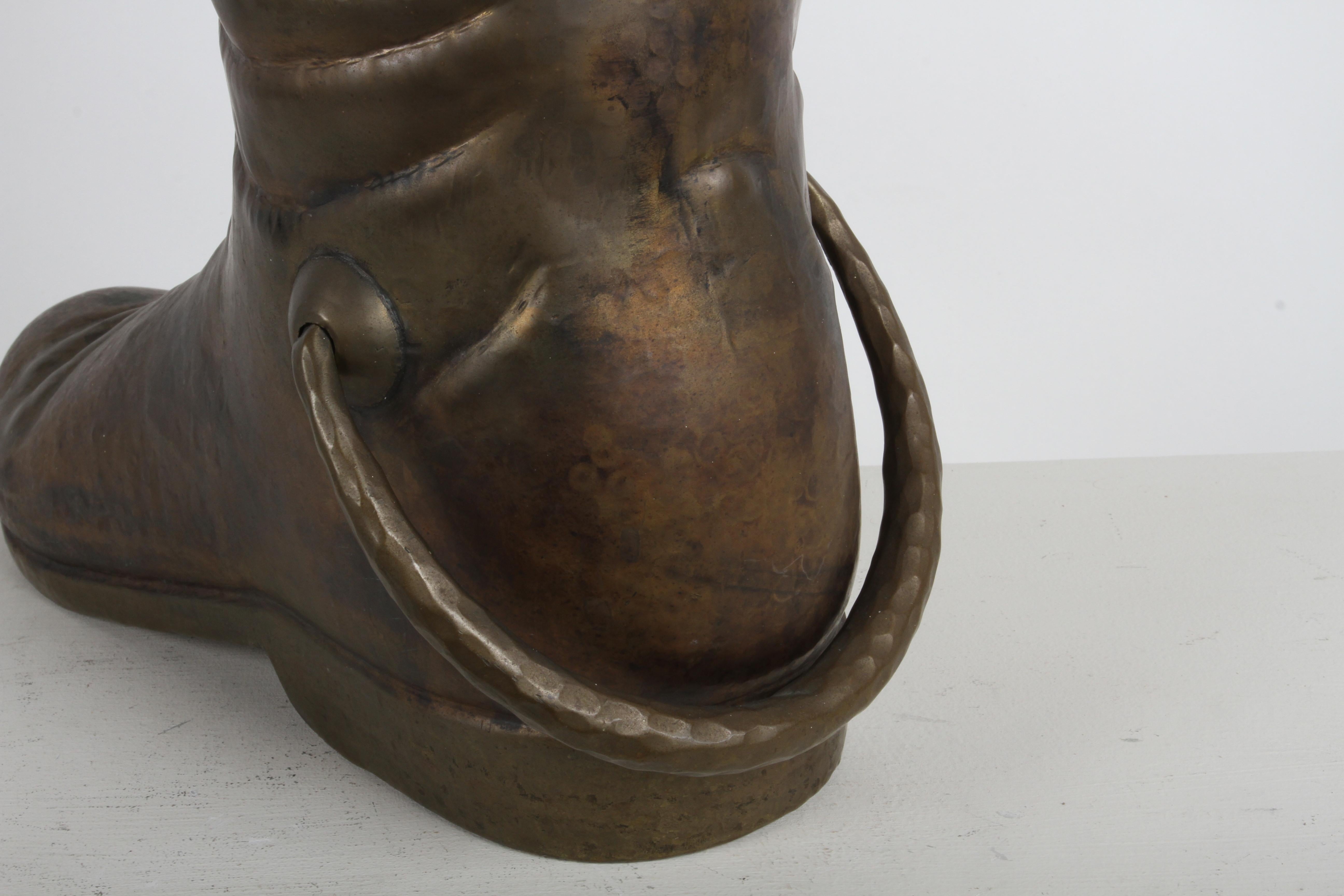 Grand porte-parapluie ou porte-canne italien des années 1950 - Patine laiton vieillie - -... en vente 2