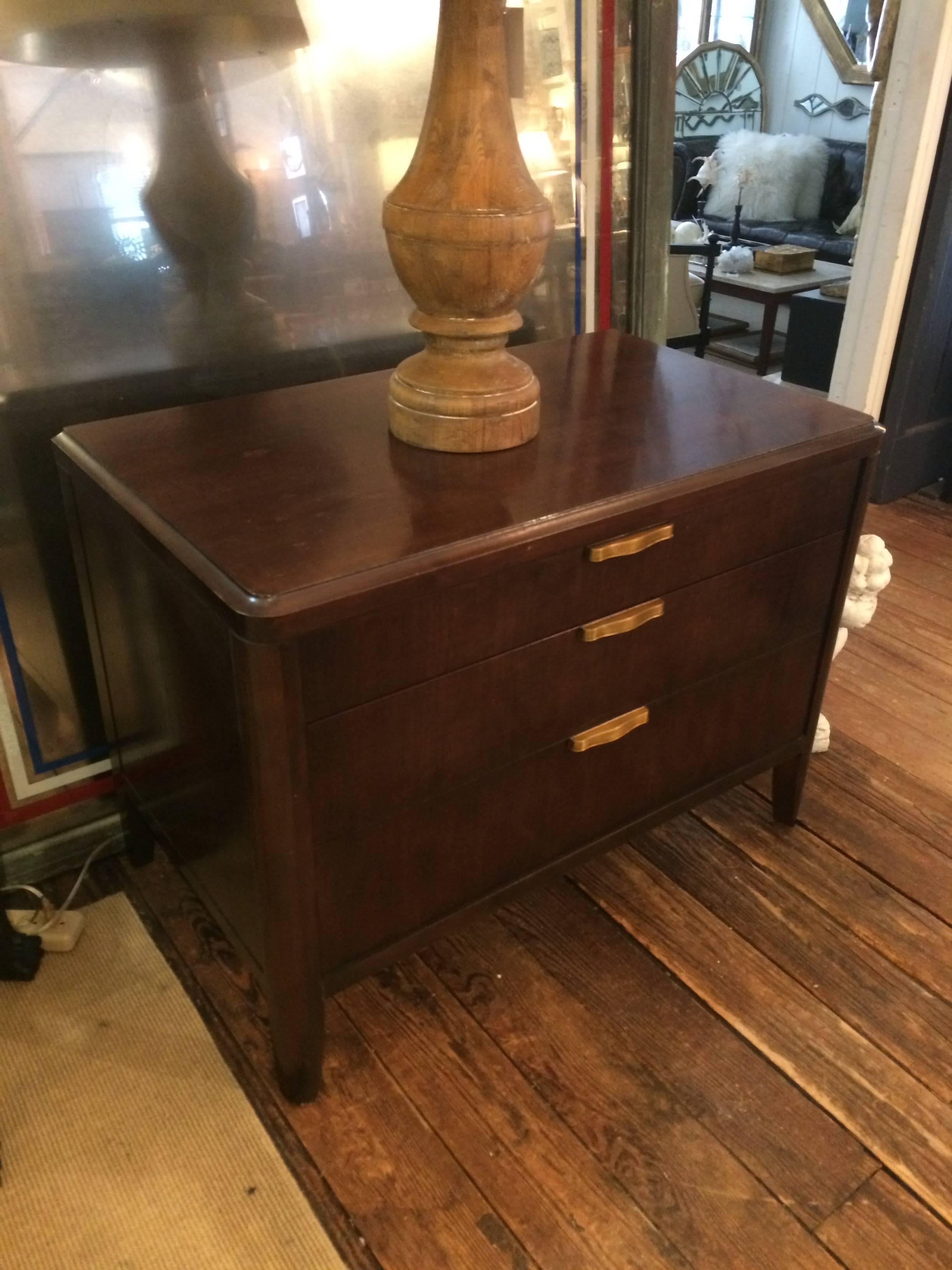 Large Handsome Pair of Dark Walnut Nightstands by Barbara Barry 2