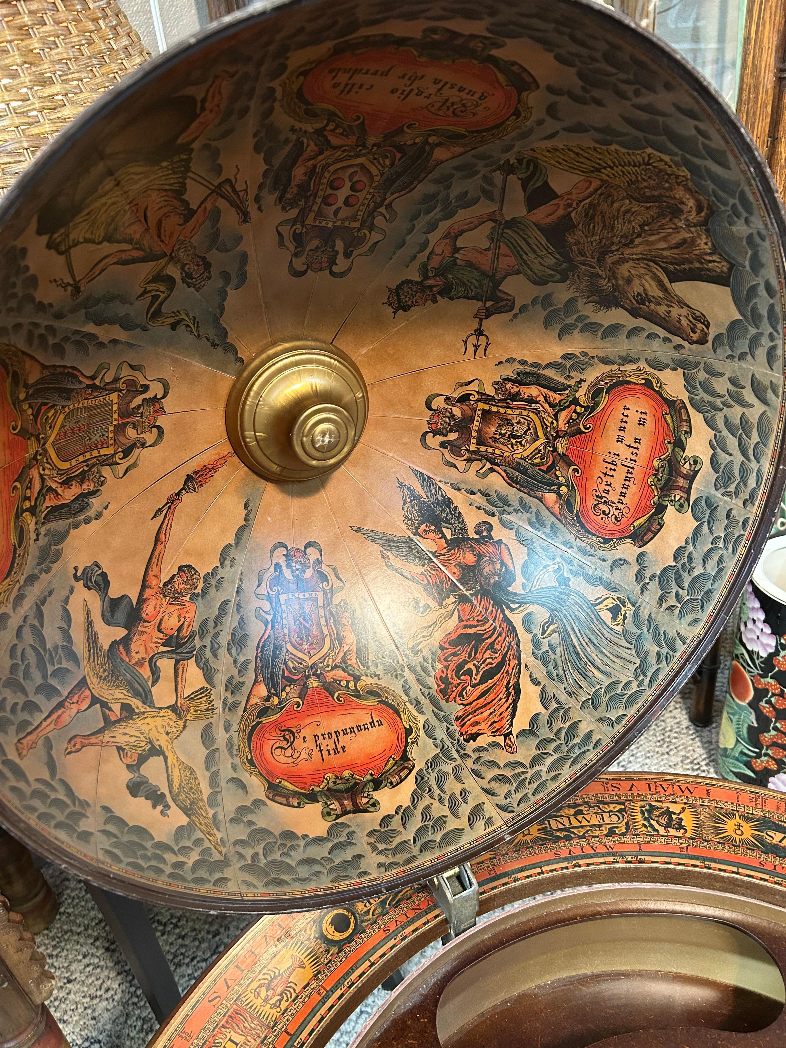Large Handsome Zodiac Decorated Globe Bar For Sale 5