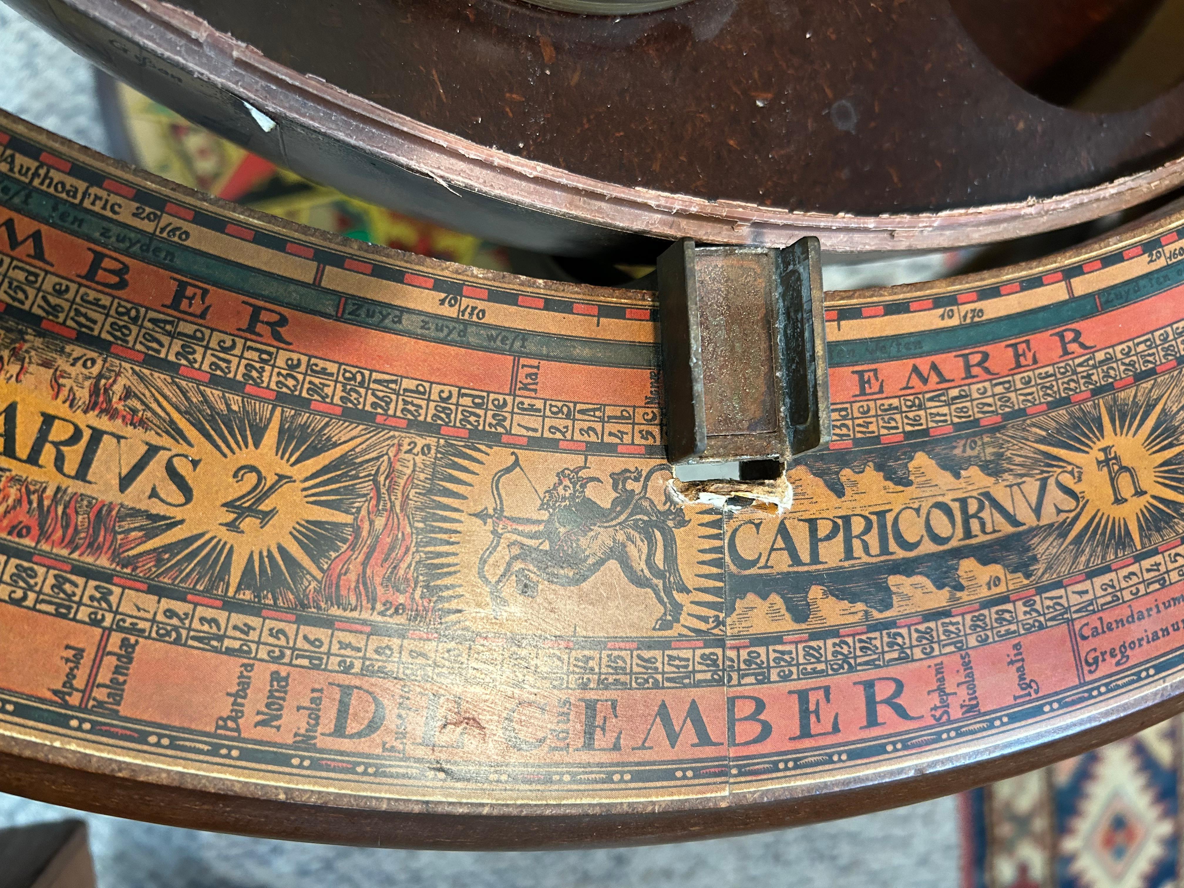 Large Handsome Zodiac Decorated Globe Bar For Sale 7