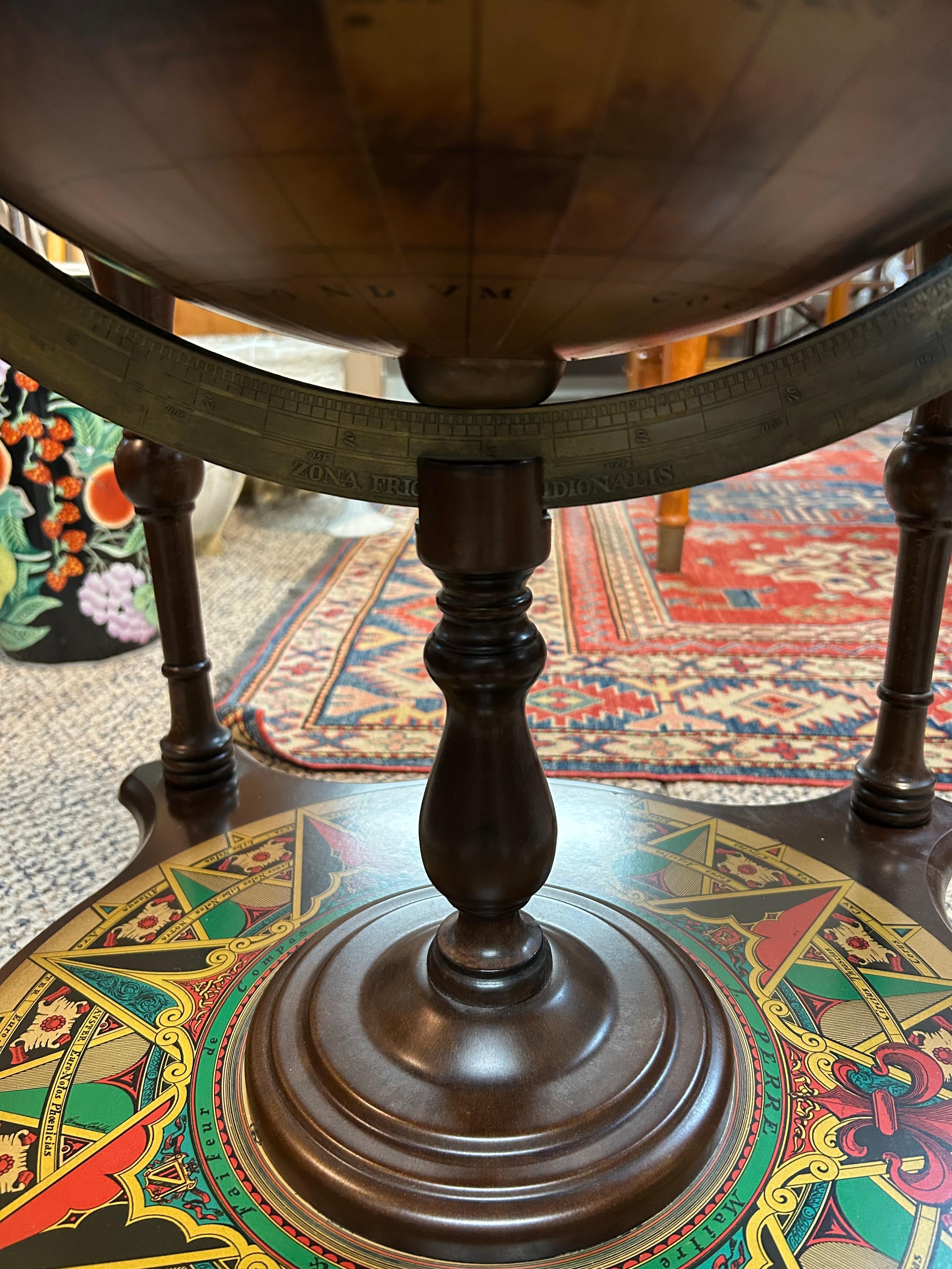 Large Handsome Zodiac Decorated Globe Bar For Sale 8
