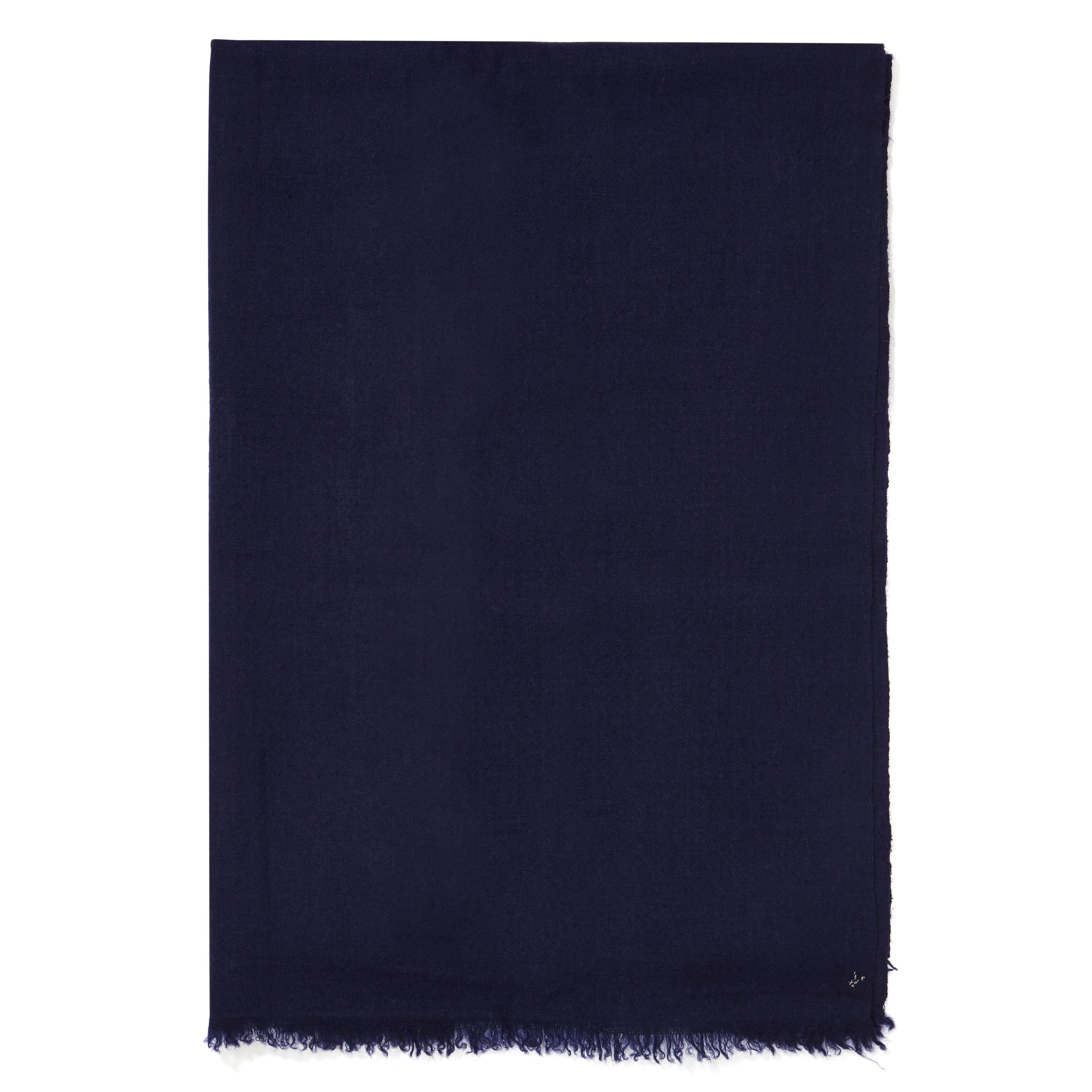 Large Handwoven 100% Cashmere Scarf in Navy made in Kashmir India - Brand New 

The perfect Christmas gift for someone special - this shawl is unique and handmade. 
Verheyen London’s shawl is spun from the finest handwoven cashmere from Kashmir. 