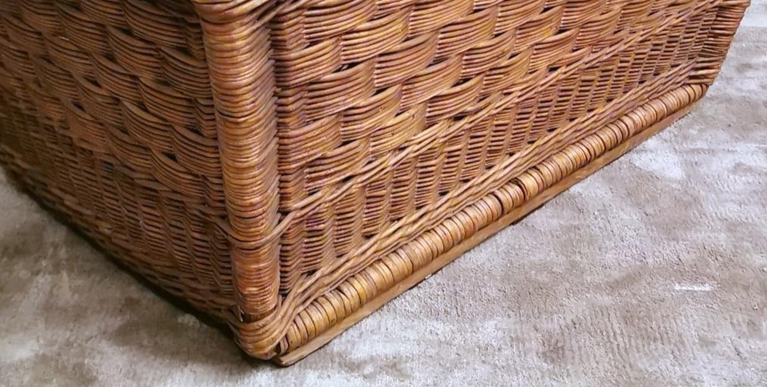 Large Handwoven French Wicker Bread Basket 3