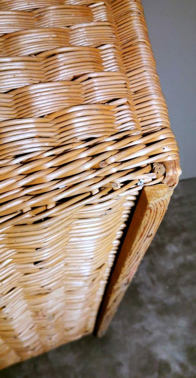 Large Handwoven French Wicker Bread Basket 7