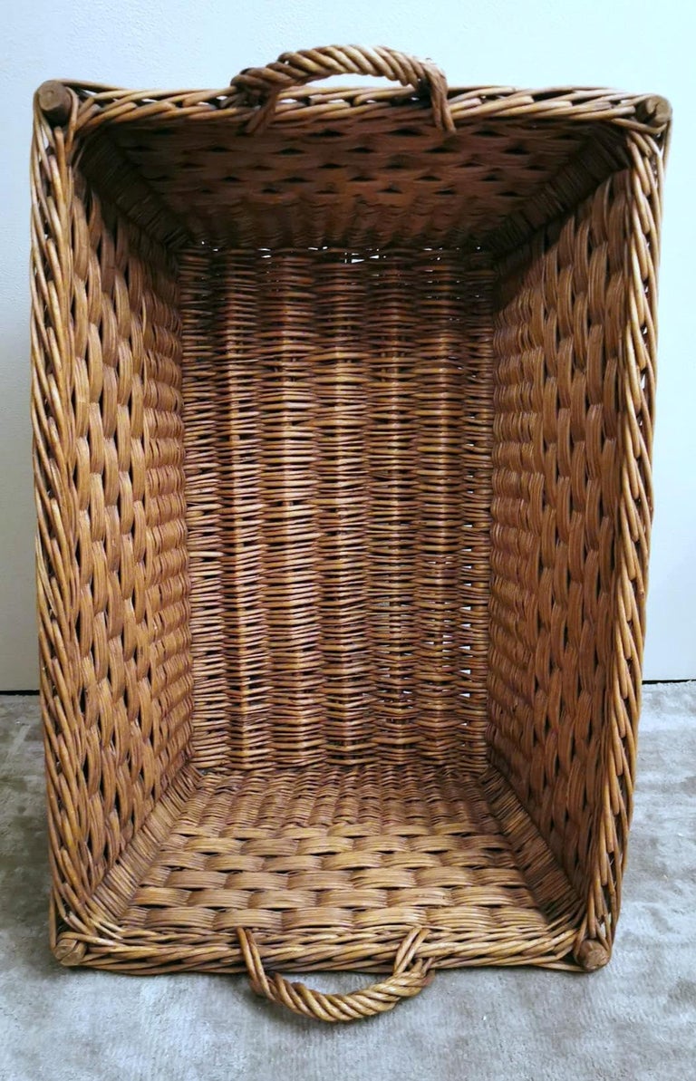 Large Handwoven French Wicker Bread Basket at 1stDibs