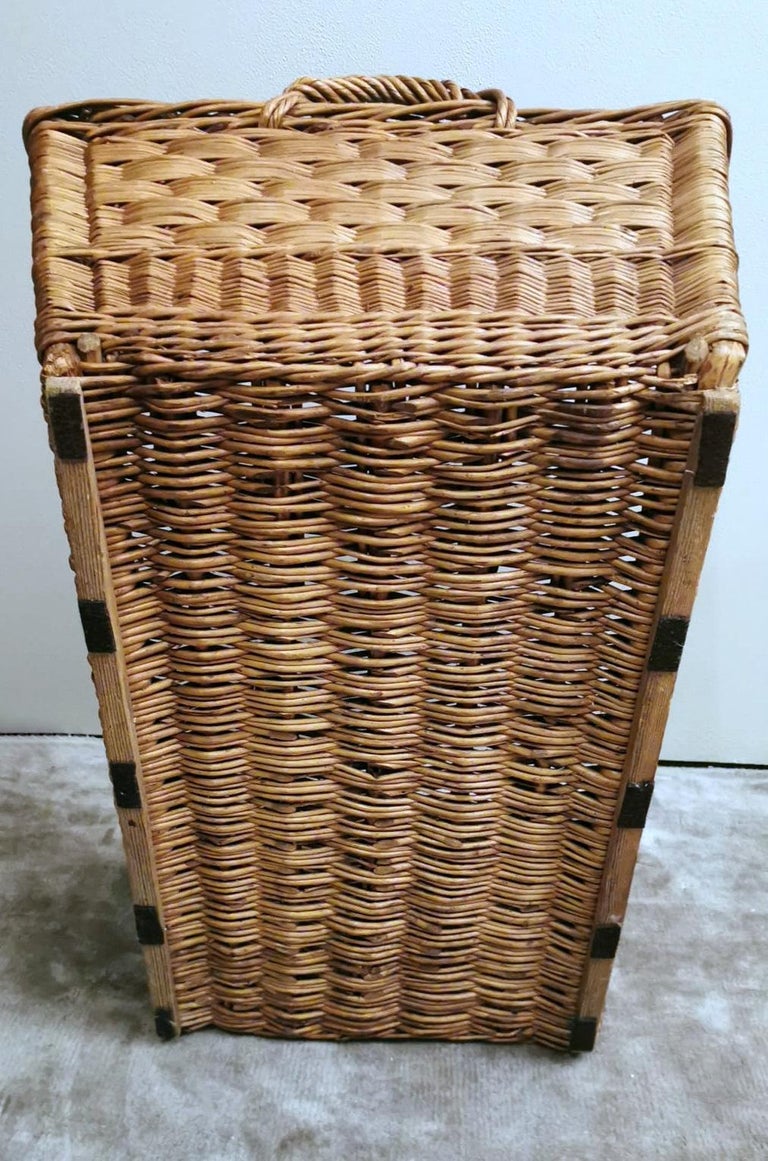 Large Handwoven French Wicker Bread Basket at 1stDibs