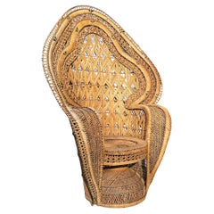 Großer handgeflochtener Rattan-Pfau-Stuhl, Southeast Asia, 1960er-1970er Jahre