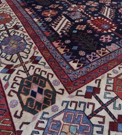 Handwoven Wool Heriz-Inspired Rug, Contemporary Design, 210x137\"