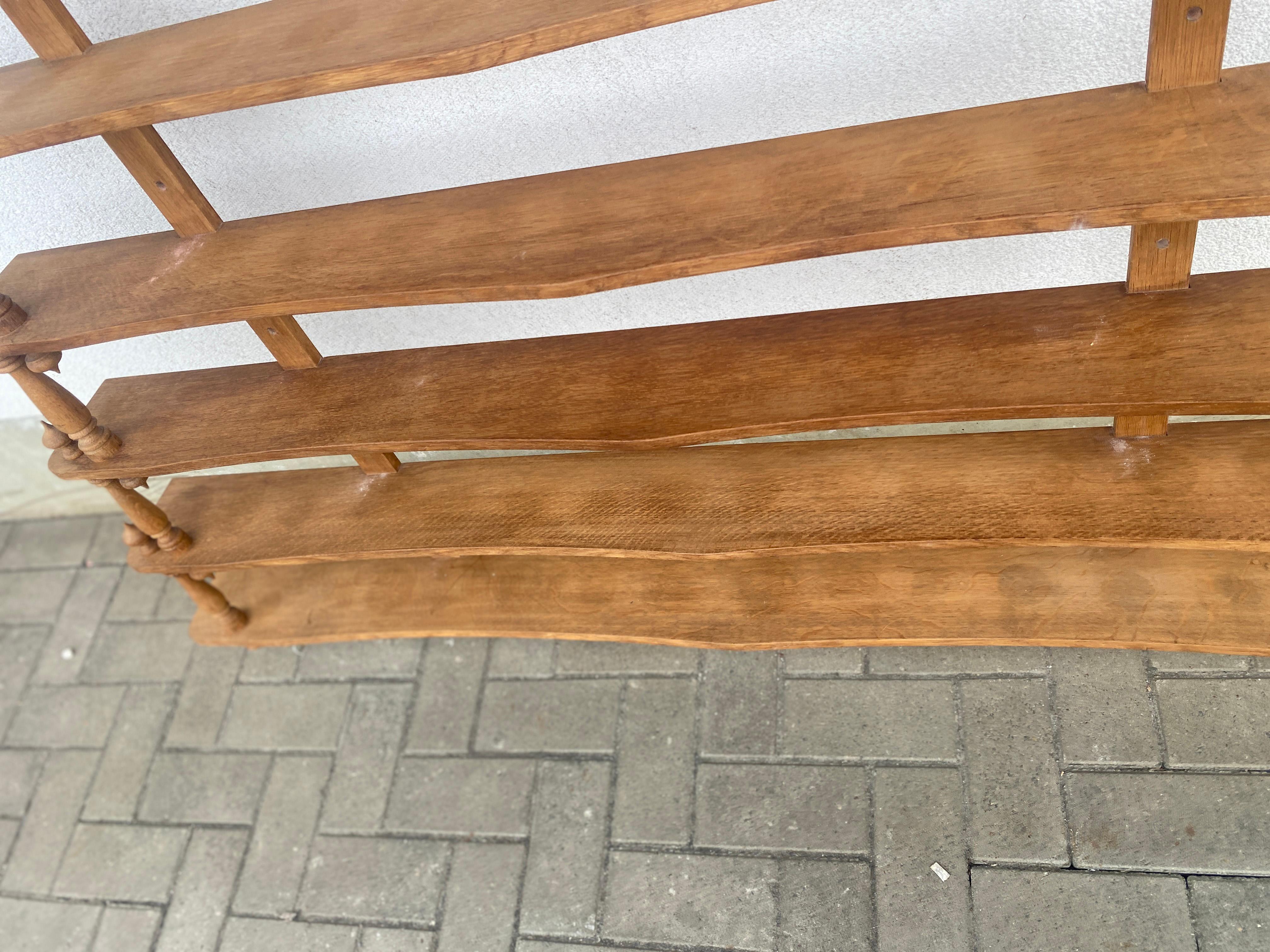 Large Hanging Bistro-restaurant Or Shop Shelf In Solid Oak In Good Condition For Sale In Saint-Ouen, FR