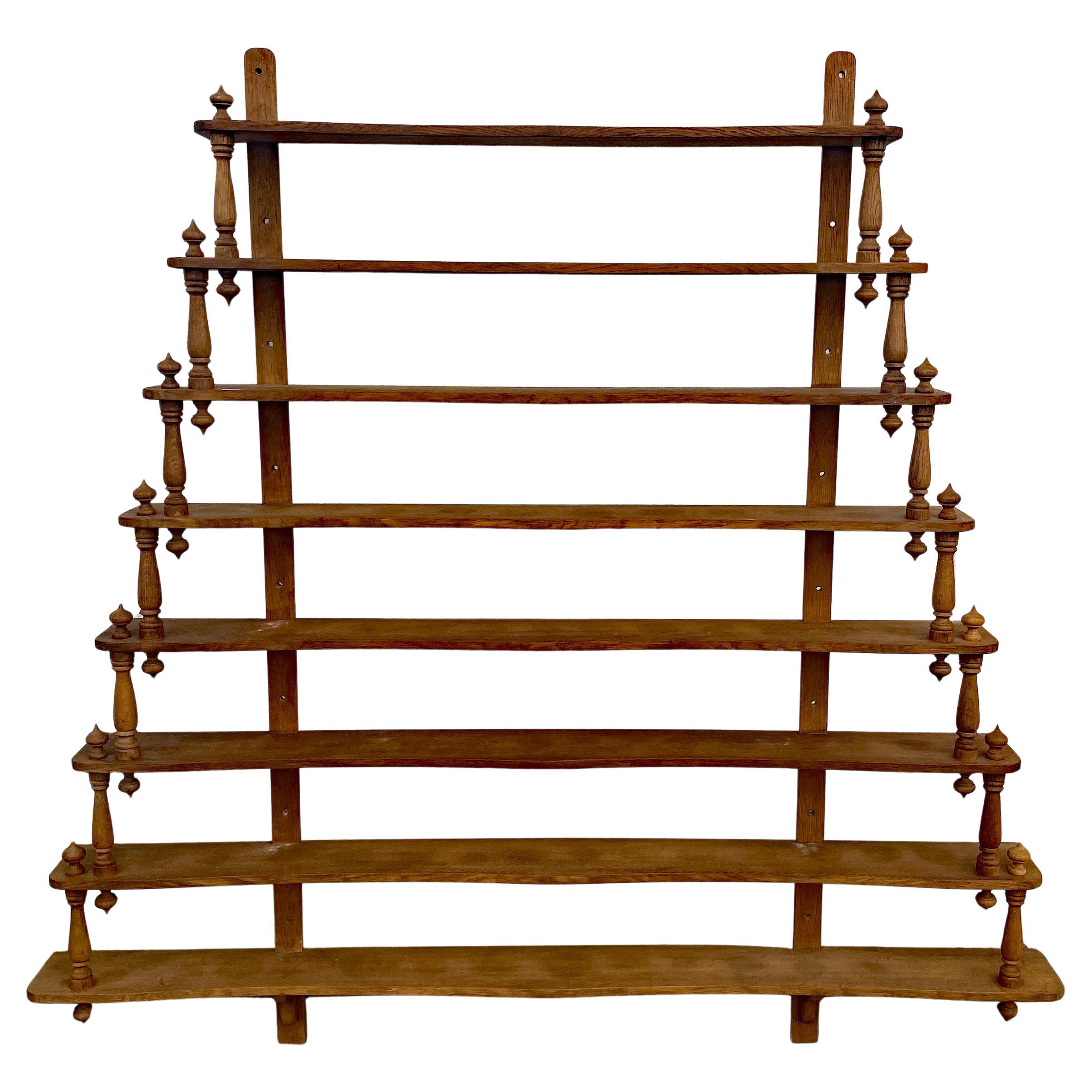 Large Hanging Bistro-restaurant Or Shop Shelf In Solid Oak
