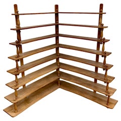 Large Hanging Corner Shelf For Bistro, Restaurant Or Shop In Solid Oak