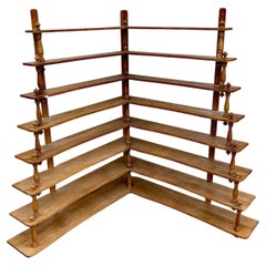Large Hanging Corner Shelf For Bistro, Restaurant Or Shop In Solid Oak
