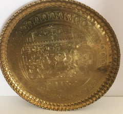 Large Hanging Egyptian Brass Tray Platter