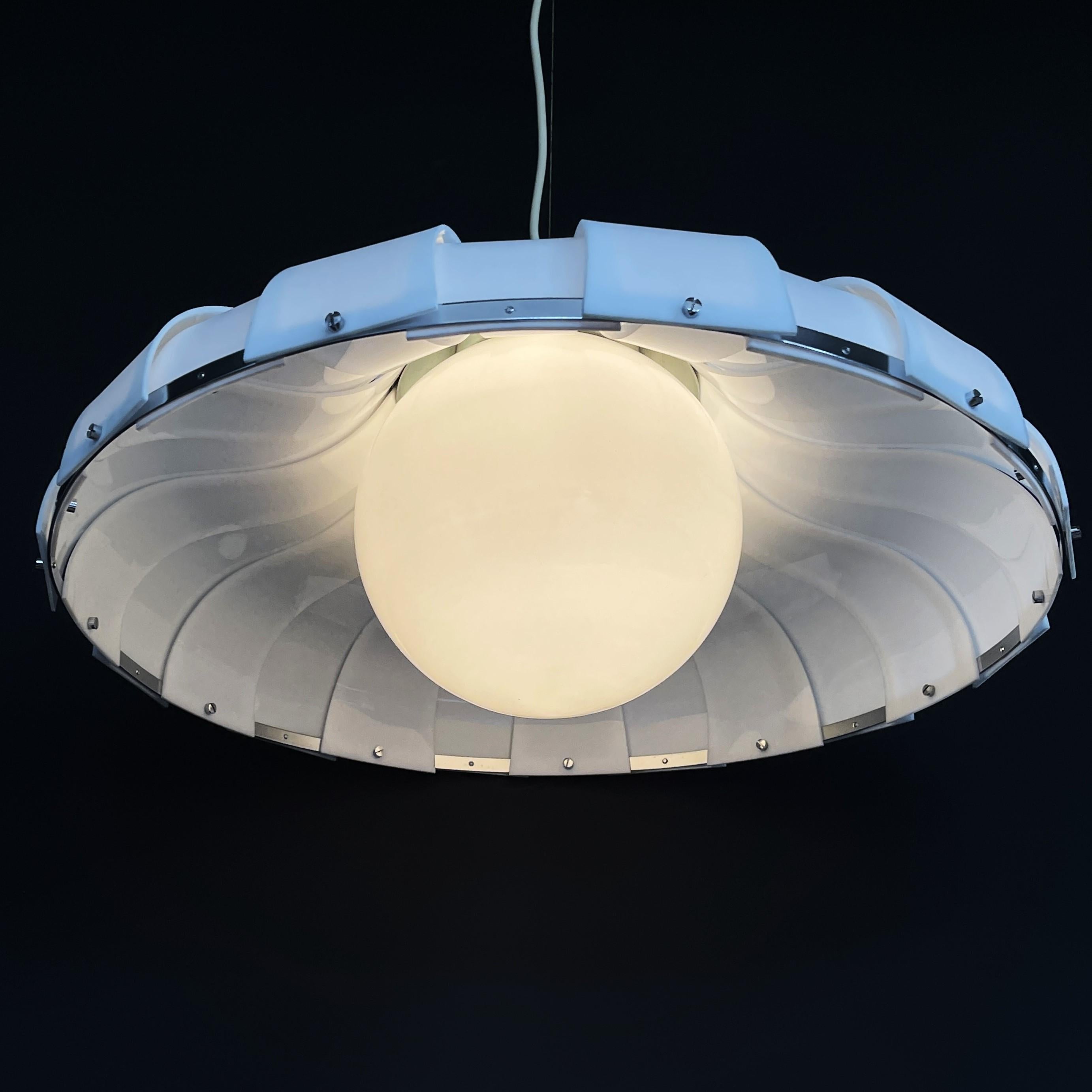 Large hanging lamp from Harvey Guzzini for Meblo ceiling lamp, 1970s0s For Sale 2