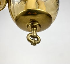 Large Hanging Lanterns in Gold-Plated Brass and Glass, Set 2, France, 1970s