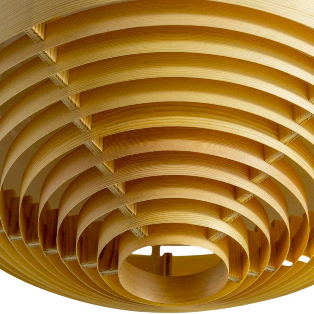 Contemporary Large Hans-Agne Jakobsson '1005 Hans' Ceiling Light in Pine for Vaarnii