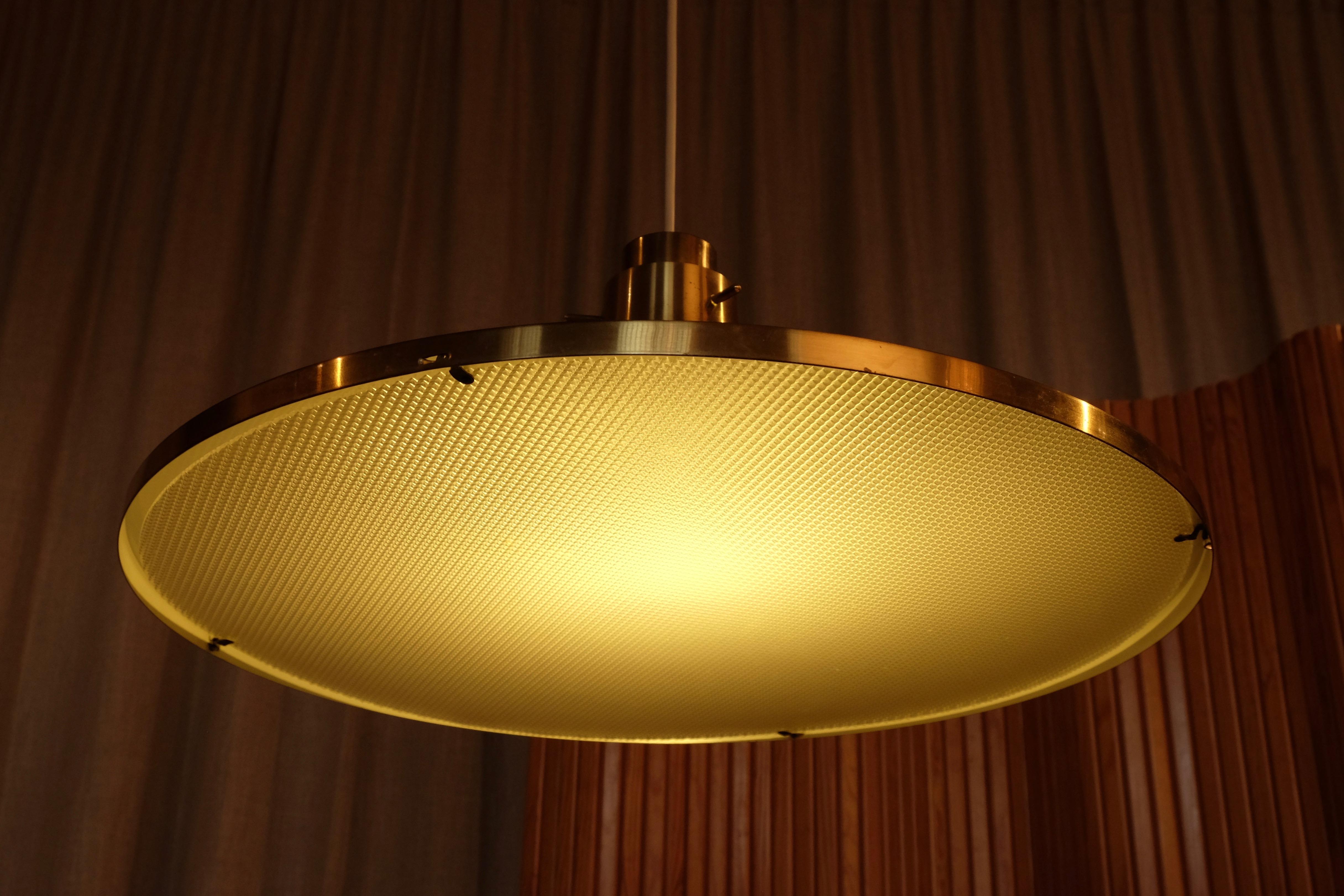 Large Hans-Agne Jakobsson Brass Pendant, 1960s In Good Condition In Stockholm, SE