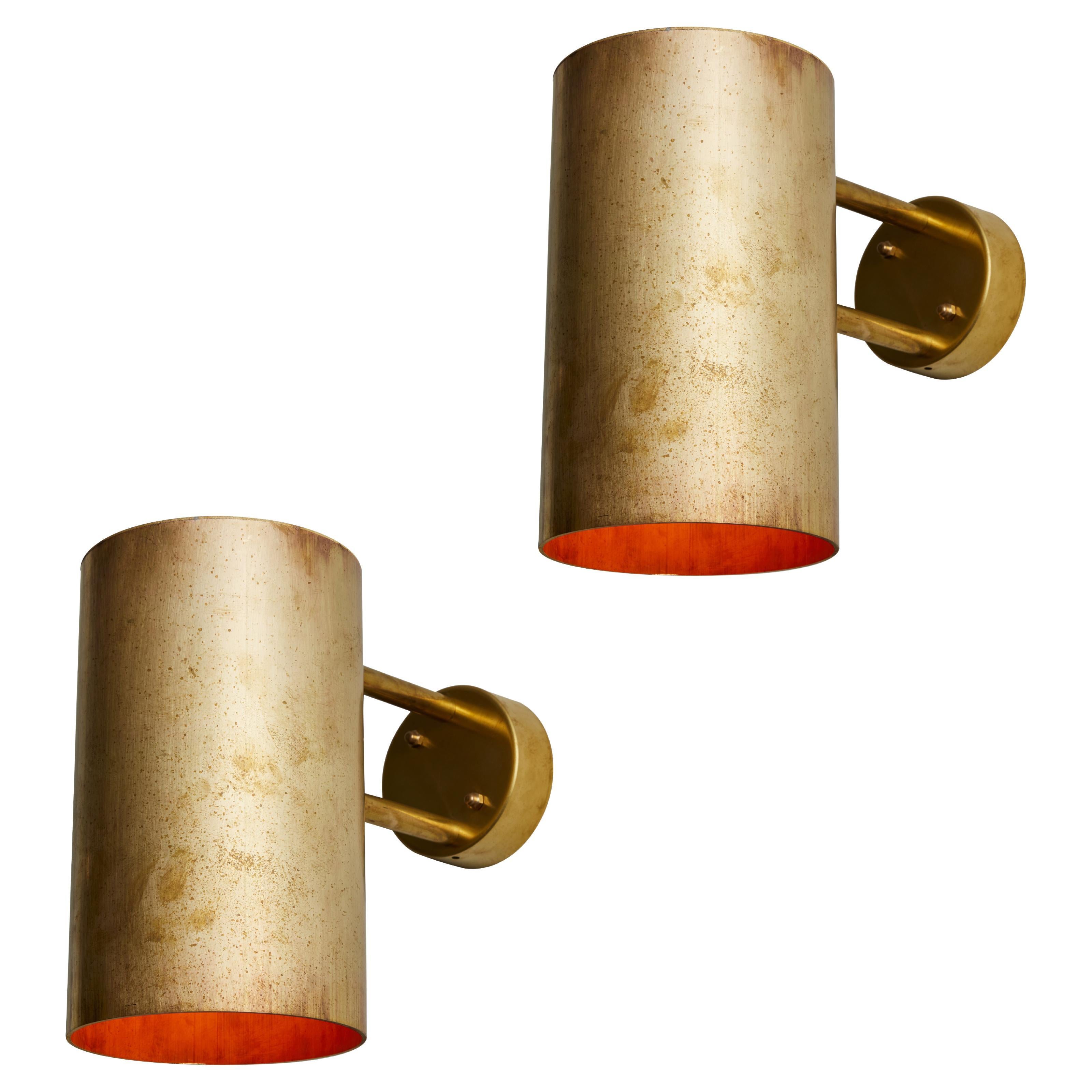 Large Hans-Agne Jakobsson C 627 'Rulle' Raw Brass Outdoor Sconce For Sale 8