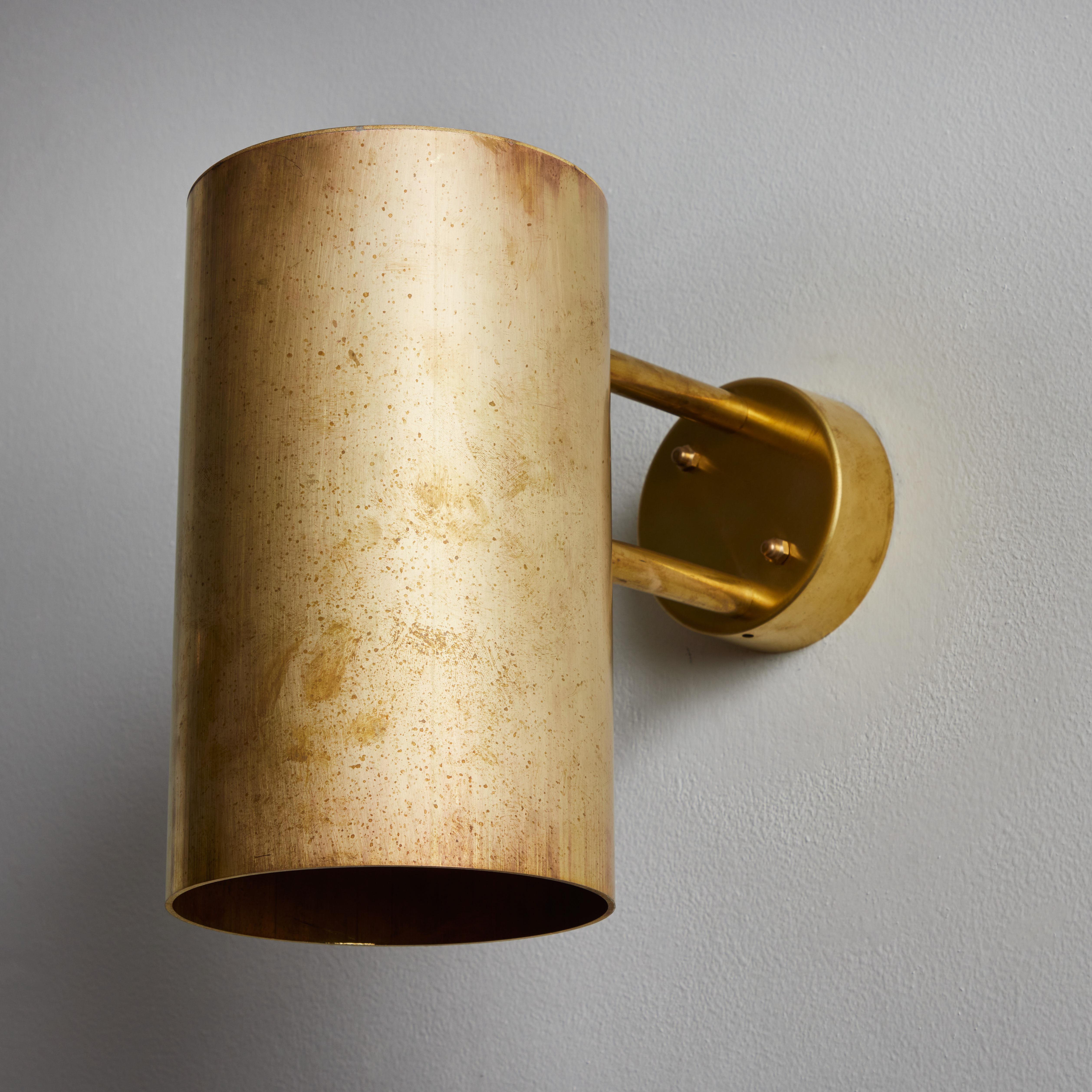 Large Hans-Agne Jakobsson C 627 'Rulle' Raw Brass Outdoor Sconce For Sale 2