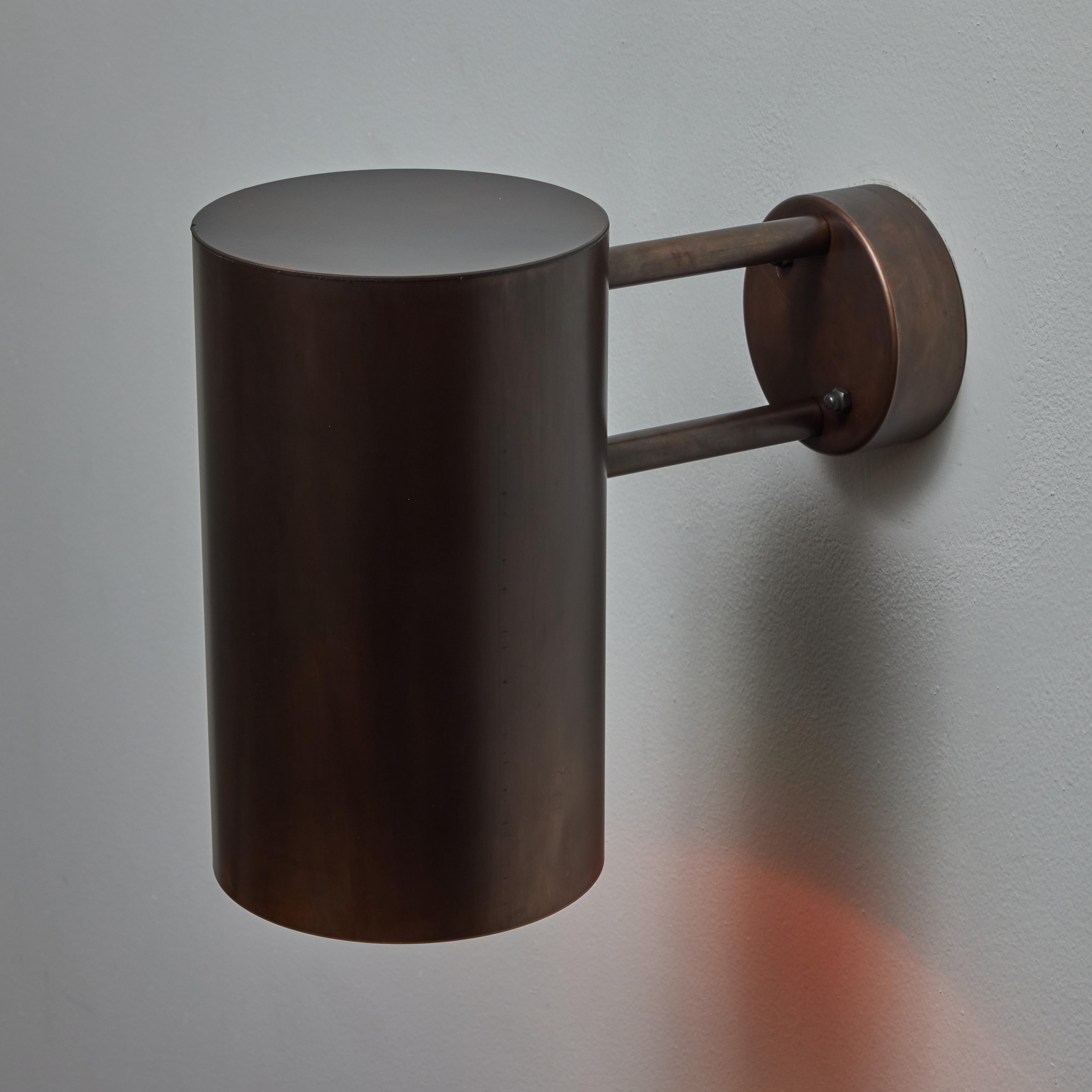 Metal Large Hans-Agne Jakobsson C 627 'Rulle' Dark Brown Patinated Outdoor Sconce For Sale