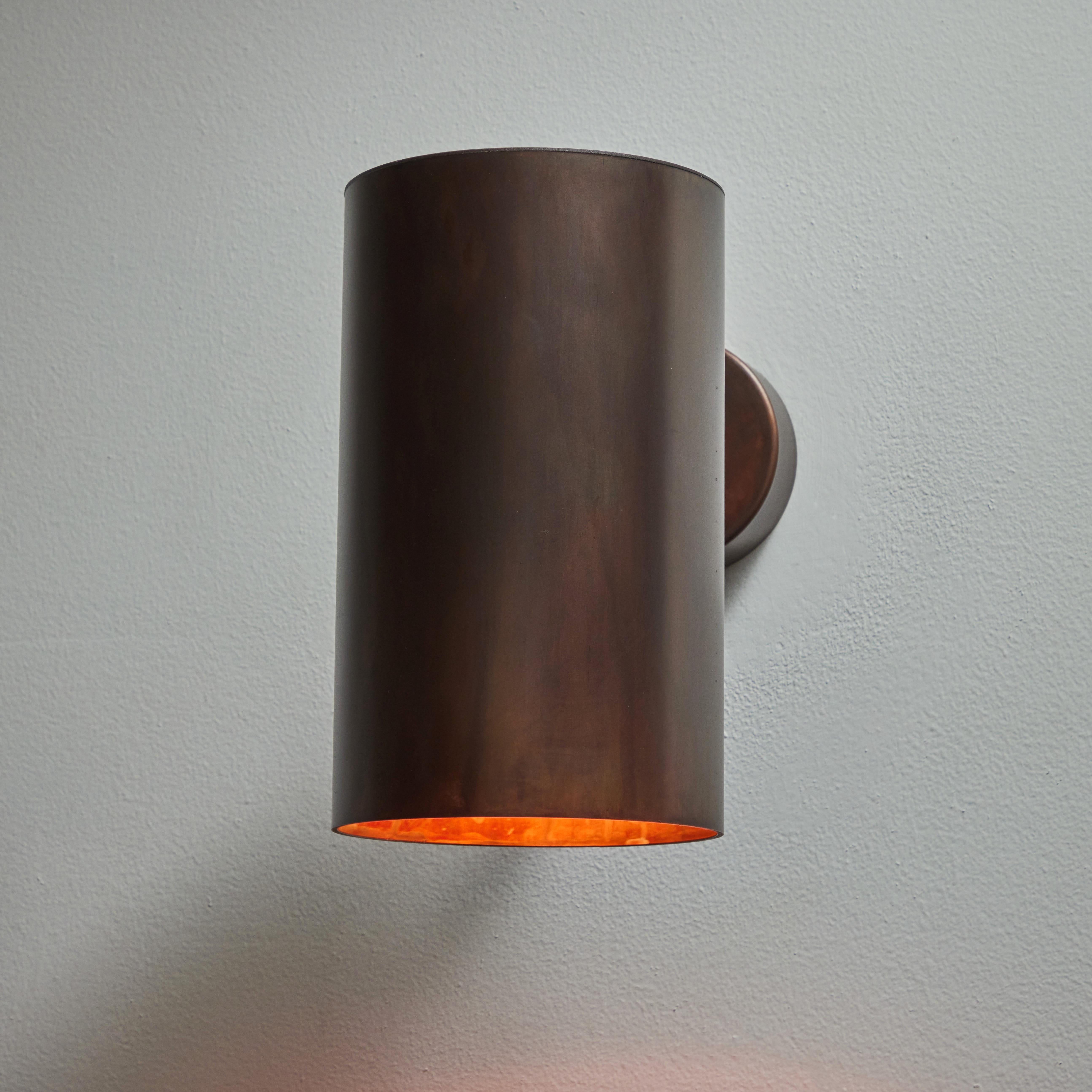 Scandinavian Modern Large Hans-Agne Jakobsson C 627 'Rulle' Dark Brown Patinated Outdoor Sconce For Sale