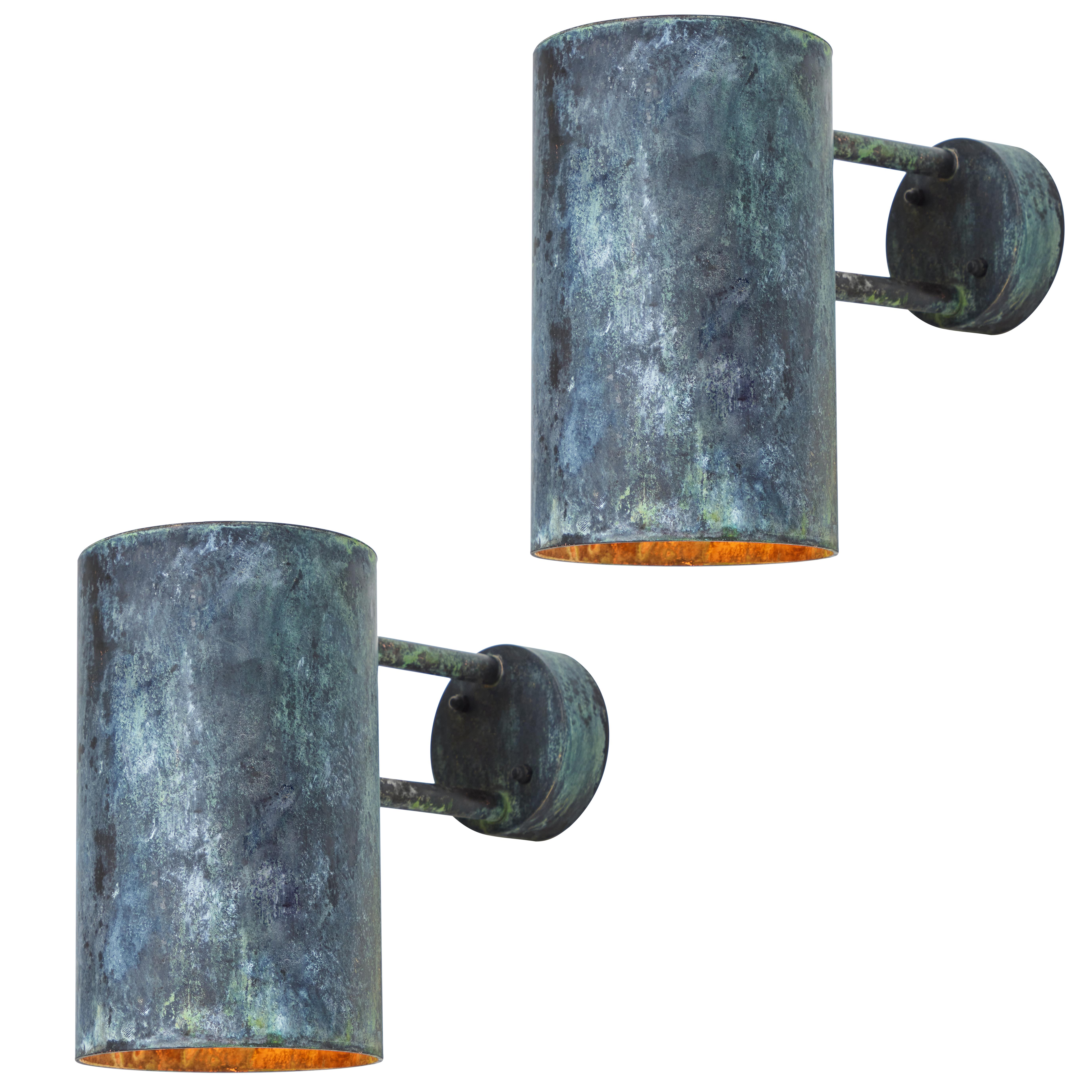 Large Hans-Agne Jakobsson C 627 'Rulle' Darkly Patinated Outdoor Sconce For Sale 2