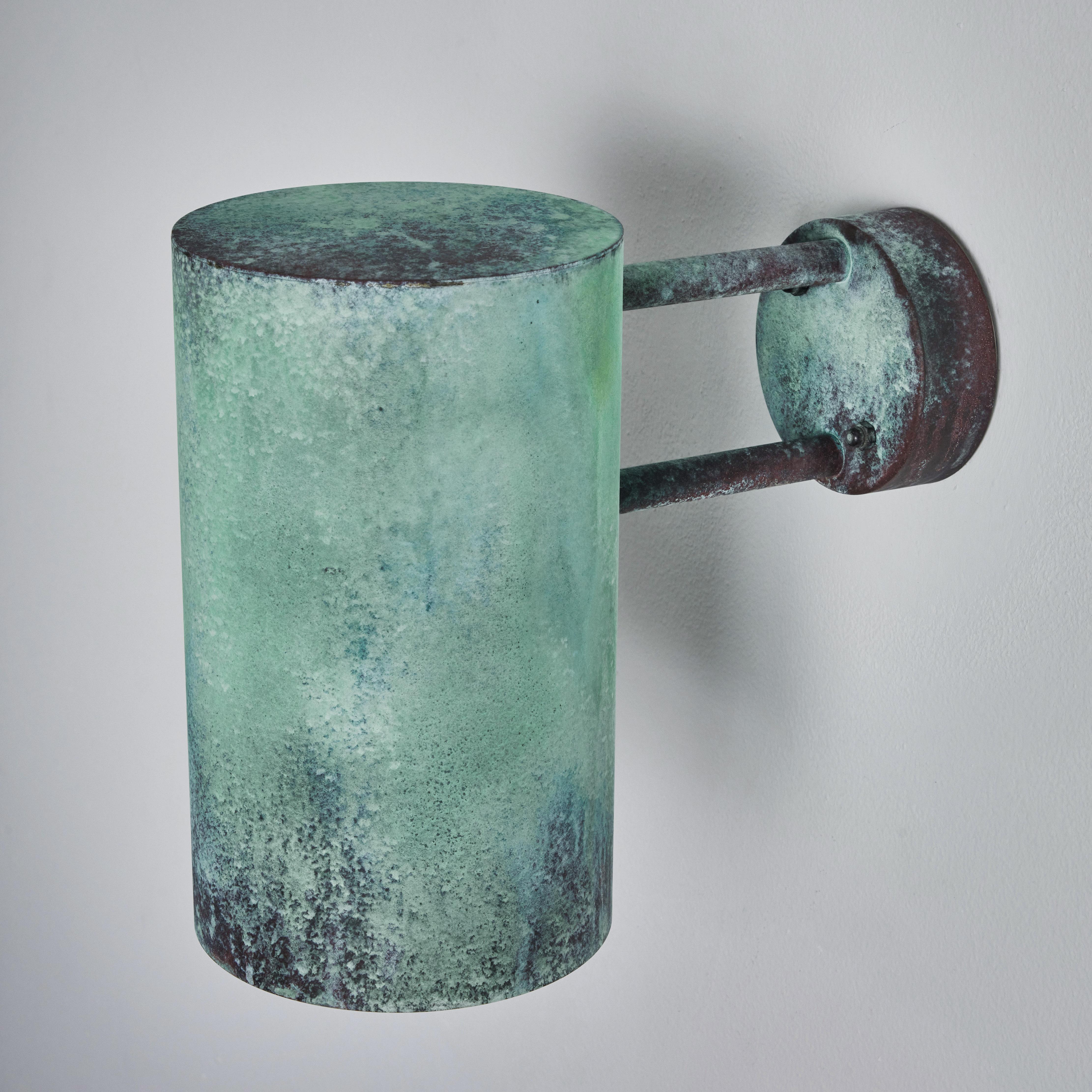 Large Hans-Agne Jakobsson C 627 'Rulle' Verdigris Patinated Outdoor Sconce For Sale 3
