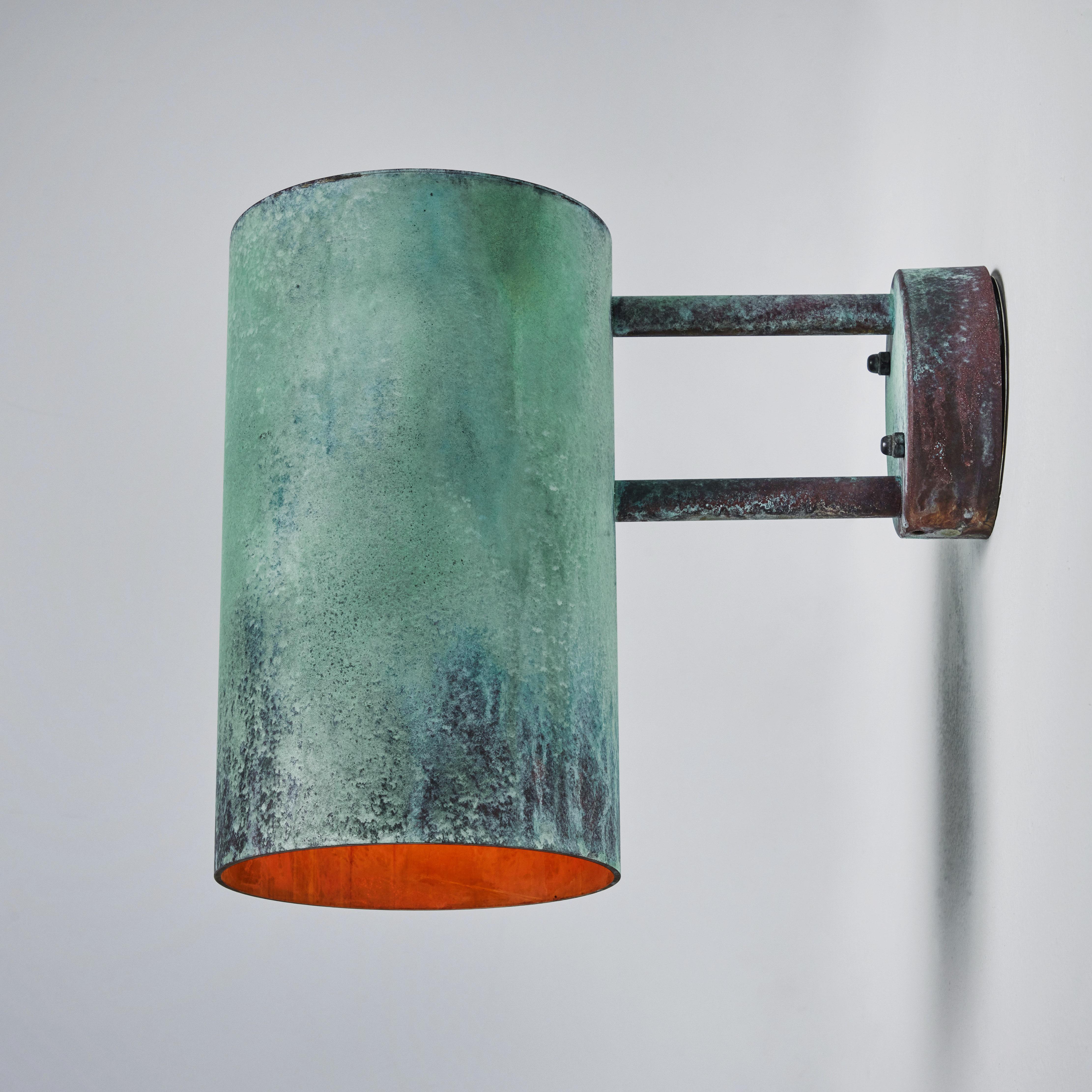 Large Hans-Agne Jakobsson C 627 'Rulle' Verdigris Patinated Outdoor Sconce For Sale 7