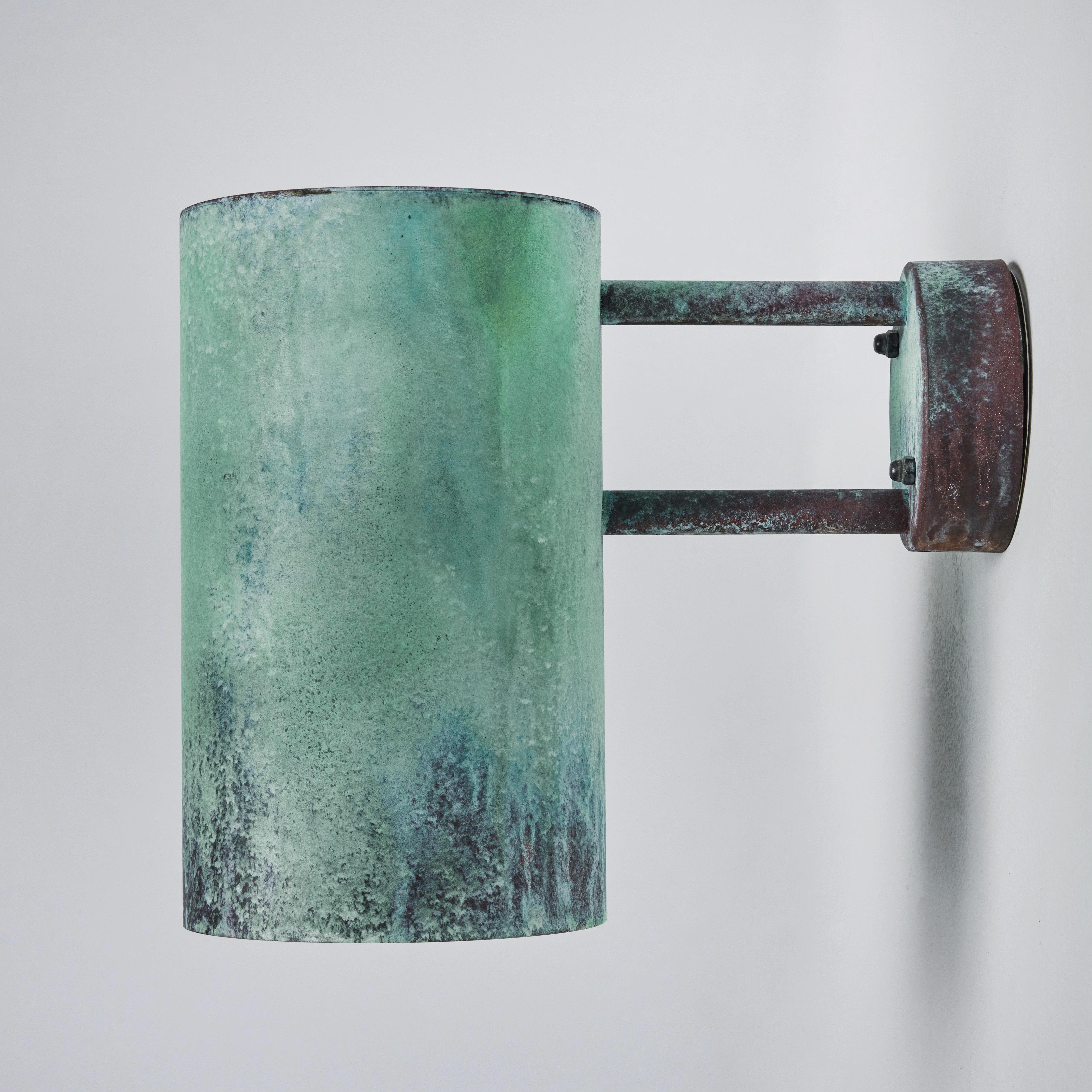 Large Hans-Agne Jakobsson C 627 'Rulle' Verdigris Patinated Outdoor Sconce For Sale 8