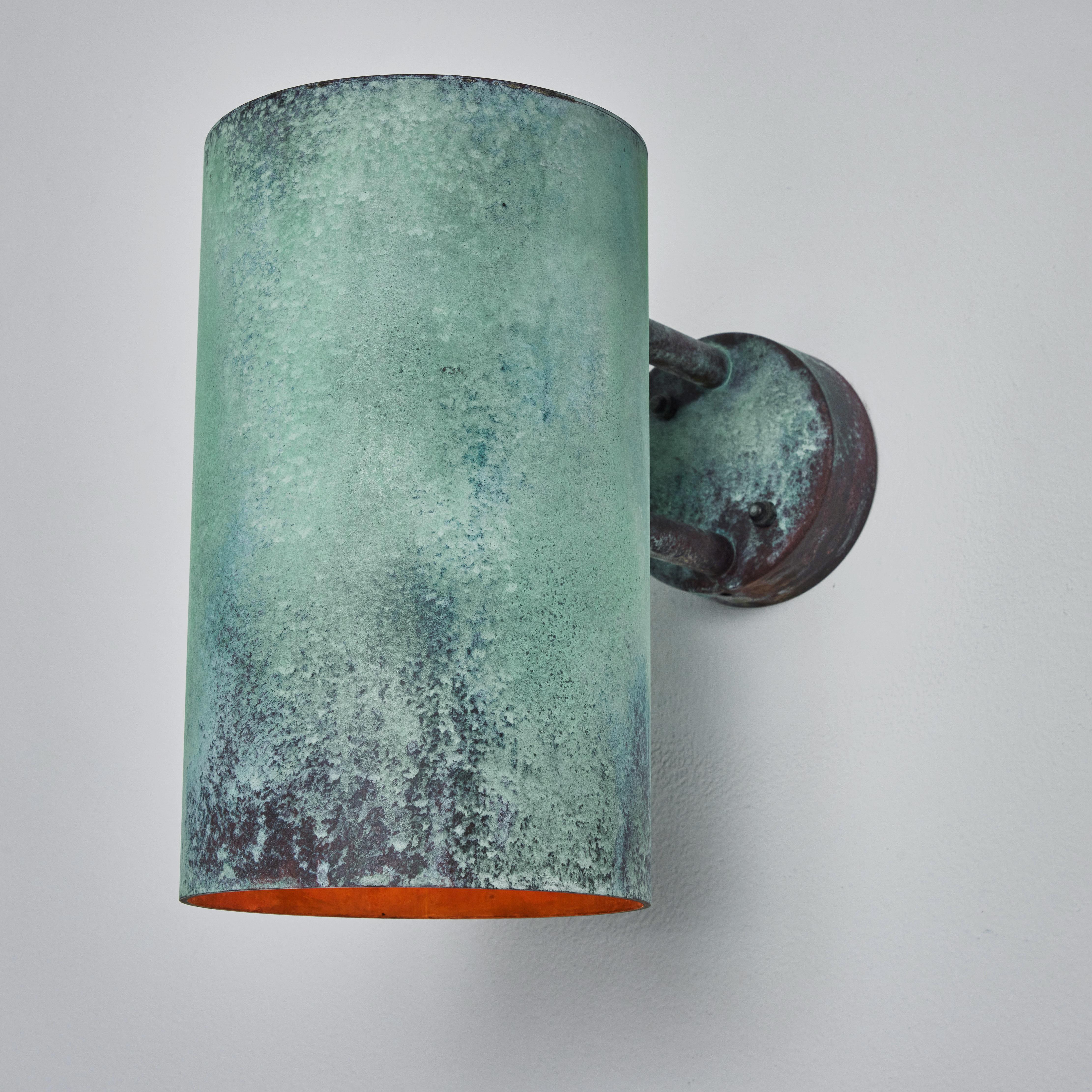 Metal Large Hans-Agne Jakobsson C 627 'Rulle' Verdigris Patinated Outdoor Sconce For Sale