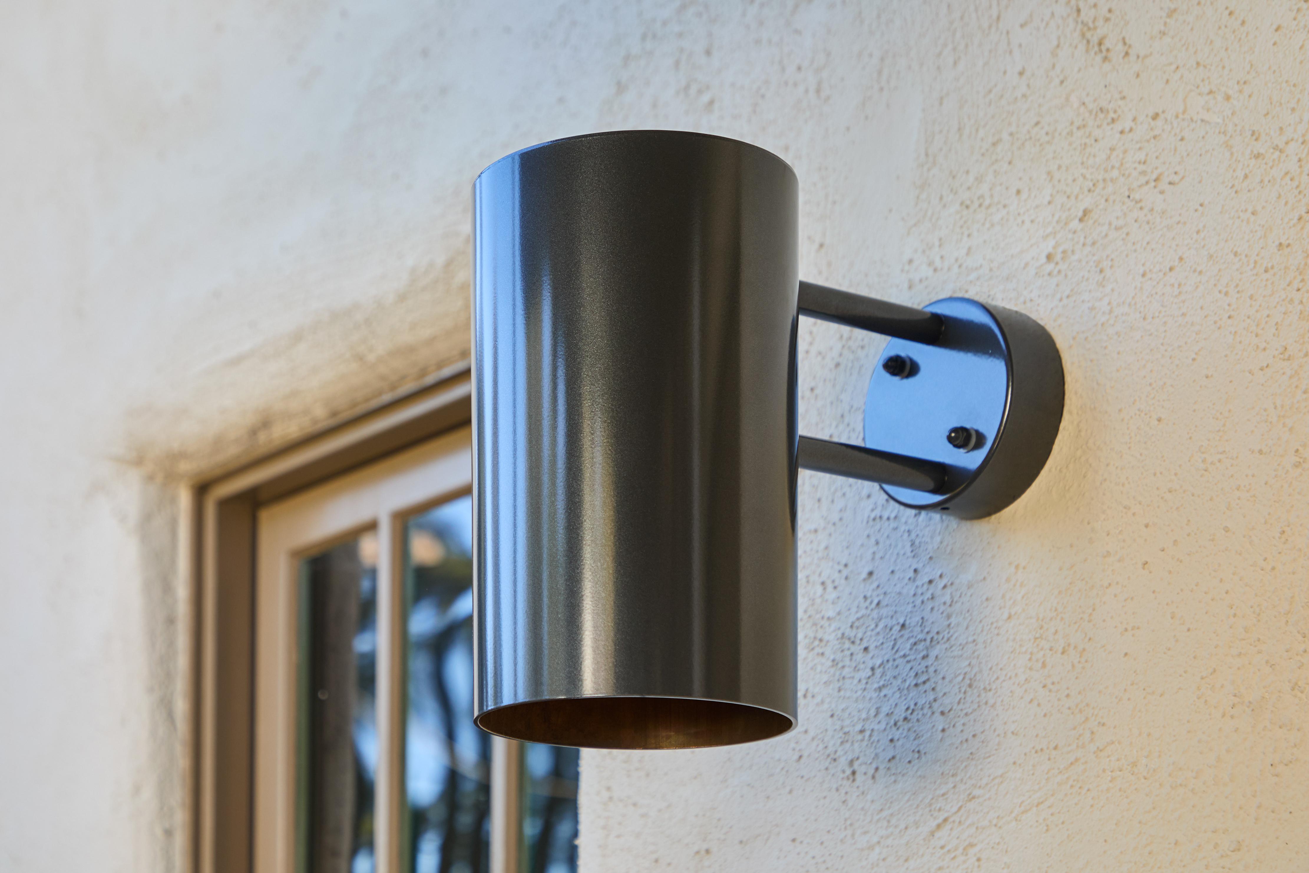 Large Hans-Agne Jakobsson C627 'Rulle' Outdoor Sconce in Painted Steel

An exclusive made for U.S. and UL listed authorized re-edition of the classic Swedish design executed in painted metal with a raw metal interior. An incredibly refined design