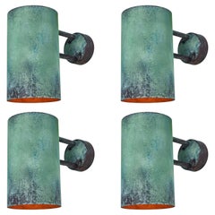 Large Hans-Agne Jakobsson C627 'Rulle' Verdigris Patinated Outdoor Sconce
