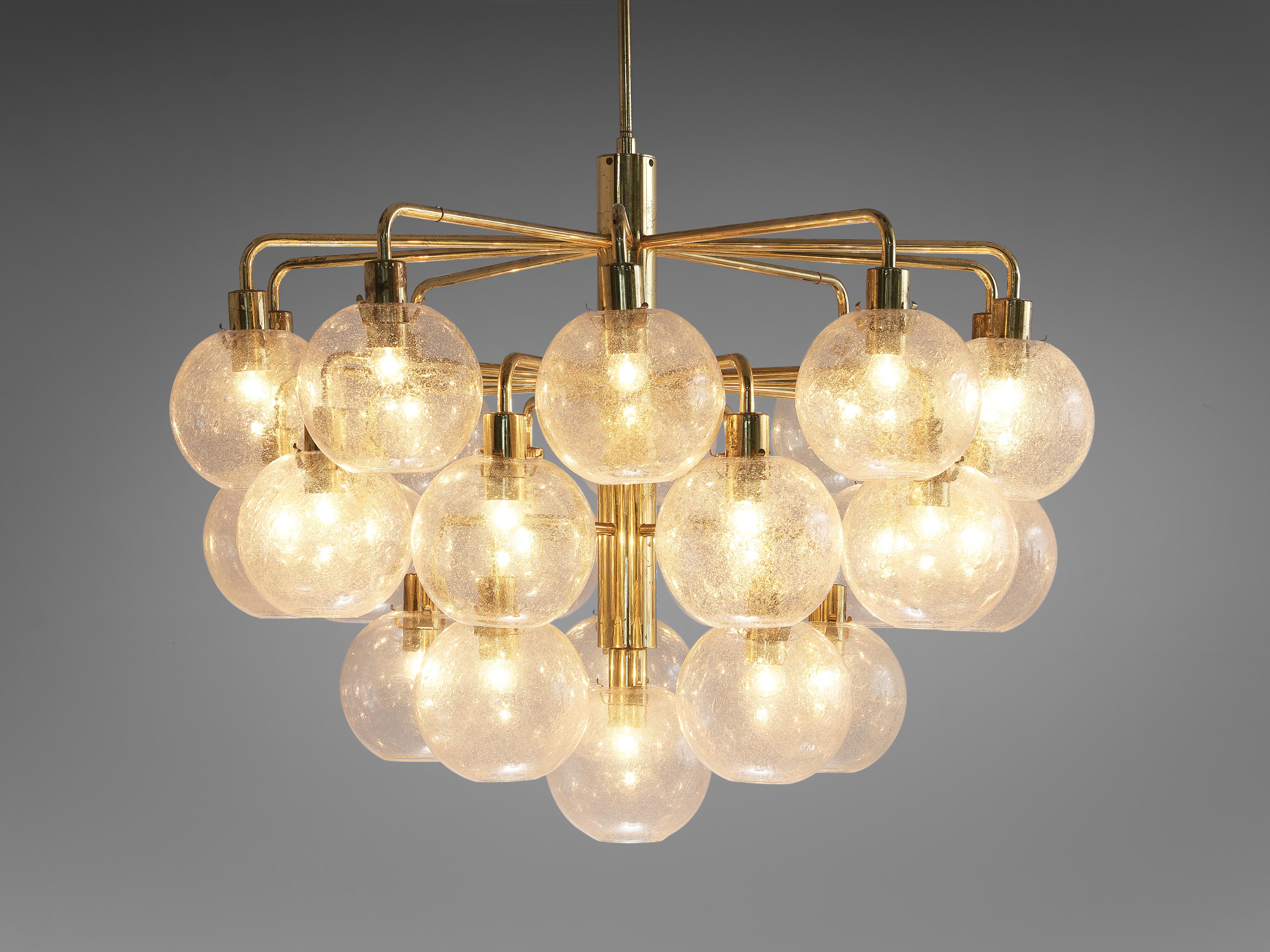 Scandinavian Modern Large Hans-Agne Jakobsson Chandelier with Glass Spheres For Sale