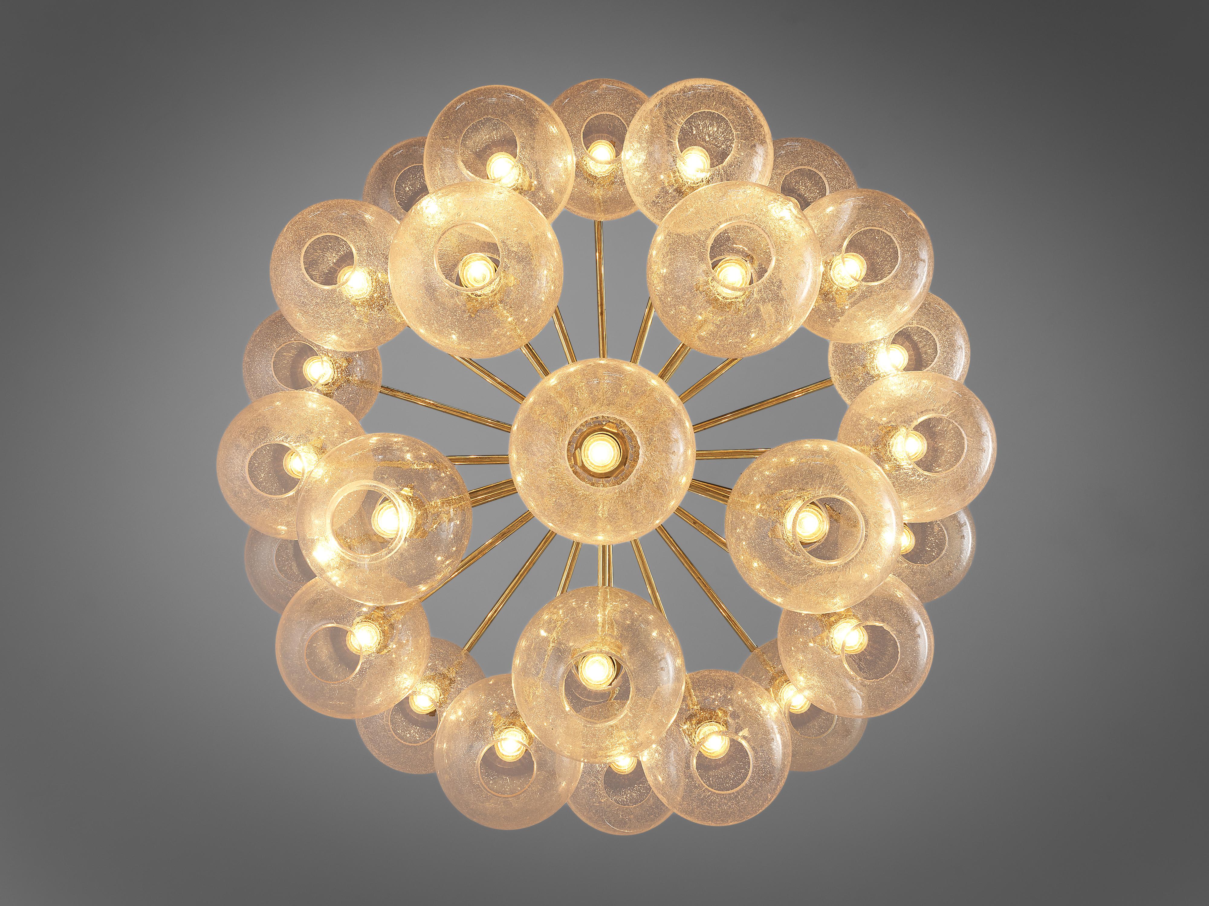 Large Hans-Agne Jakobsson Chandelier with Glass Spheres In Good Condition For Sale In Waalwijk, NL