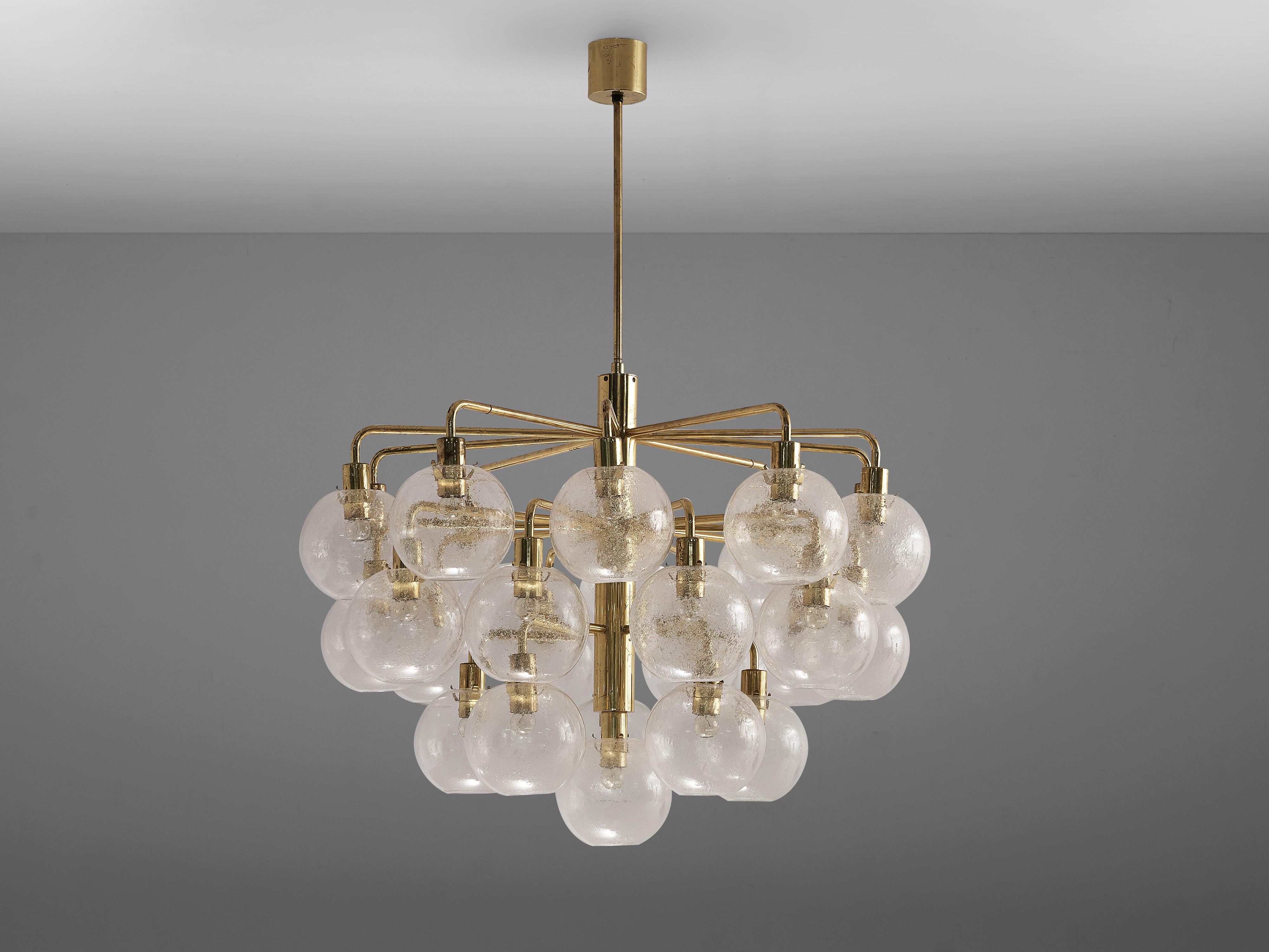 Large Hans-Agne Jakobsson Chandelier with Glass Spheres For Sale 1