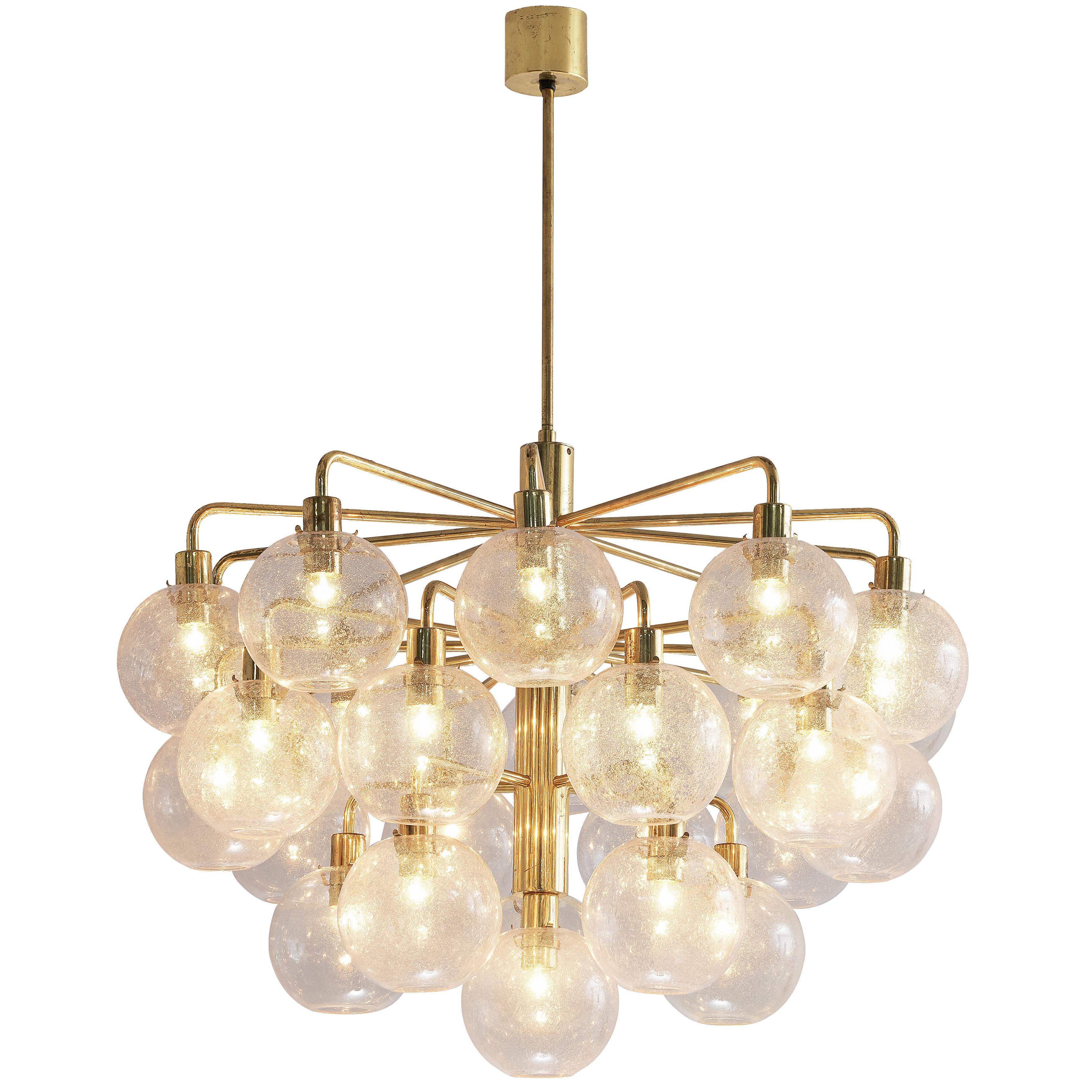 Large Hans-Agne Jakobsson Chandelier with Glass Spheres For Sale