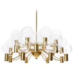 Large Hans-Agne Jakobsson 'Patricia T372/24' Chandelier, Markaryd, Sweden 1960s
