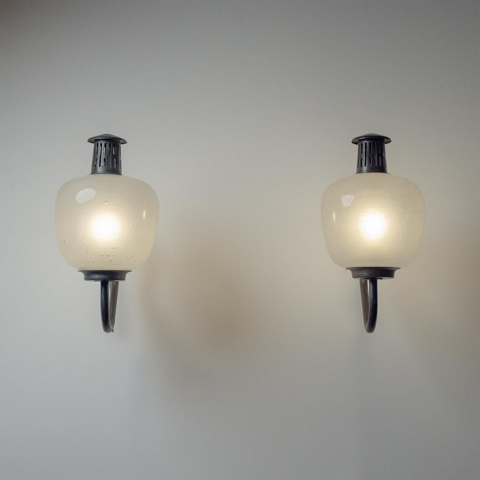 Mid-Century Modern Grandes appliques en cuivre de Hans Bergström, années 1940 en vente