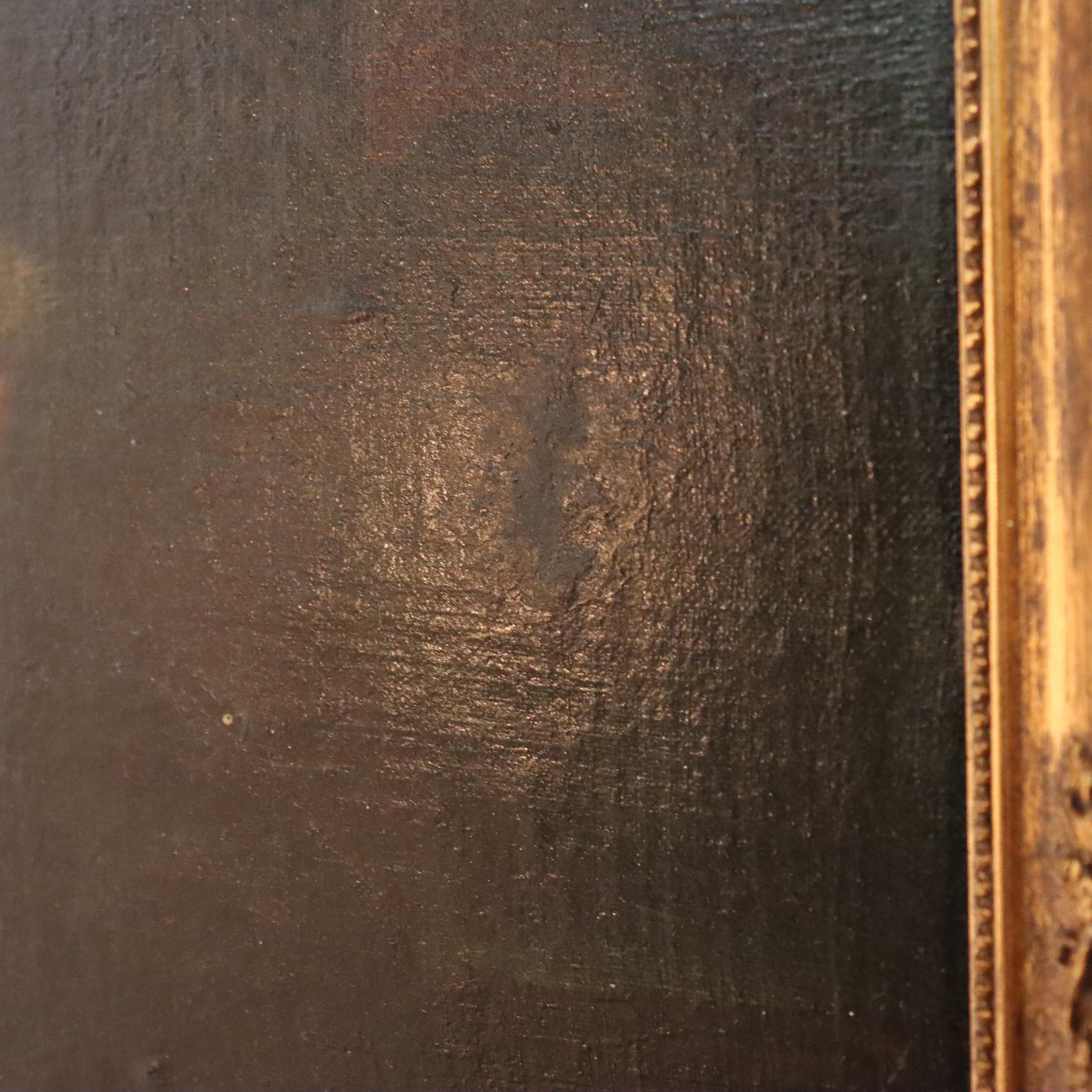 Large Hans Holbein School Oil on Board Portrait by Quentin Matsys C1885 in vendita 7