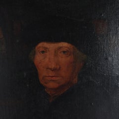 Grande olio su tavola della scuola di Hans Holbein Ritratto di Quentin Matsys C1885