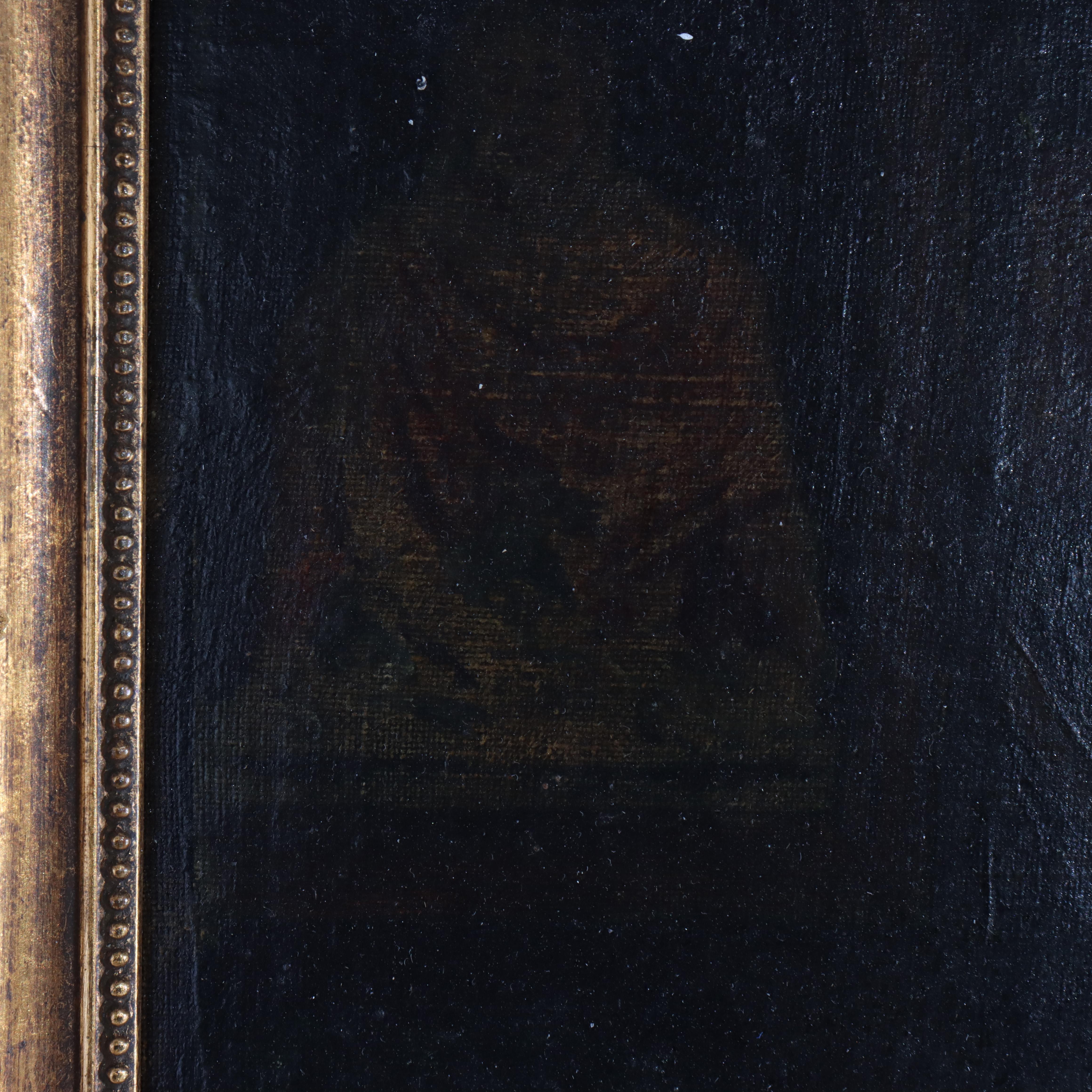 Large Hans Holbein School Oil on Board Portrait by Quentin Matsys C1885 in vendita 2